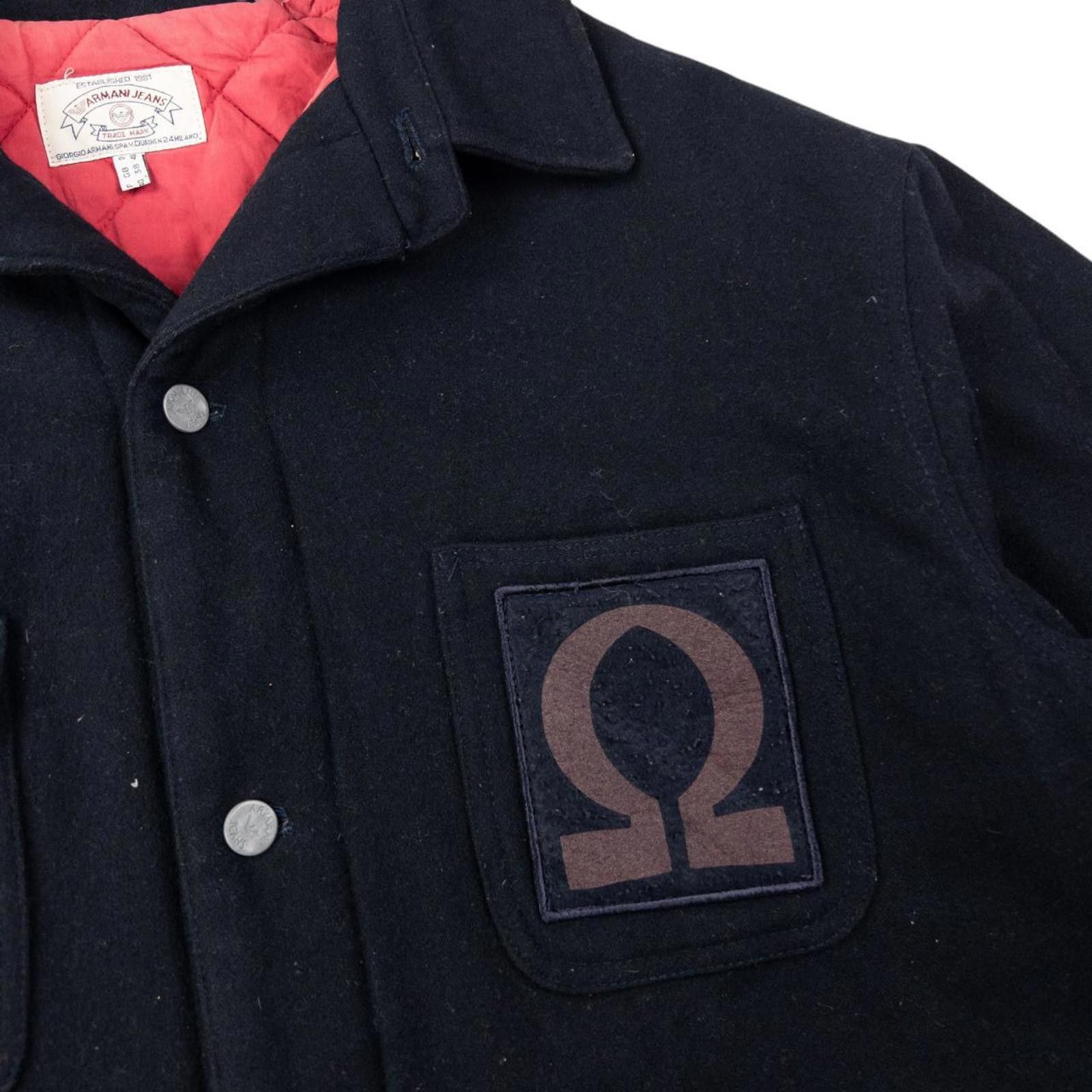 Designer Vintage Armani Jeans Omega Button Up Wool Jacket Size XL Size US XL / EU 56 / 4 - 5 Thumbnail