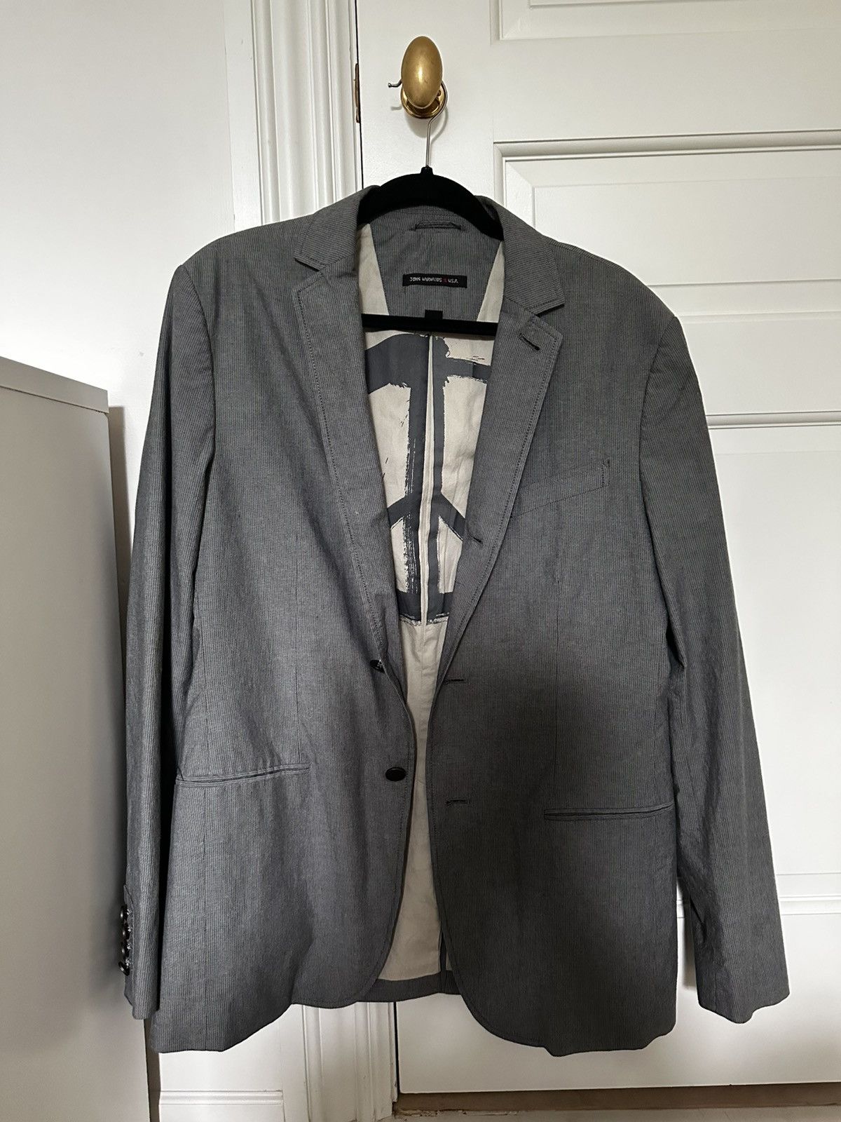 John Varvatos Rare John Varvatos Grey Peace Blazer Size 40S - 1 Thumbnail