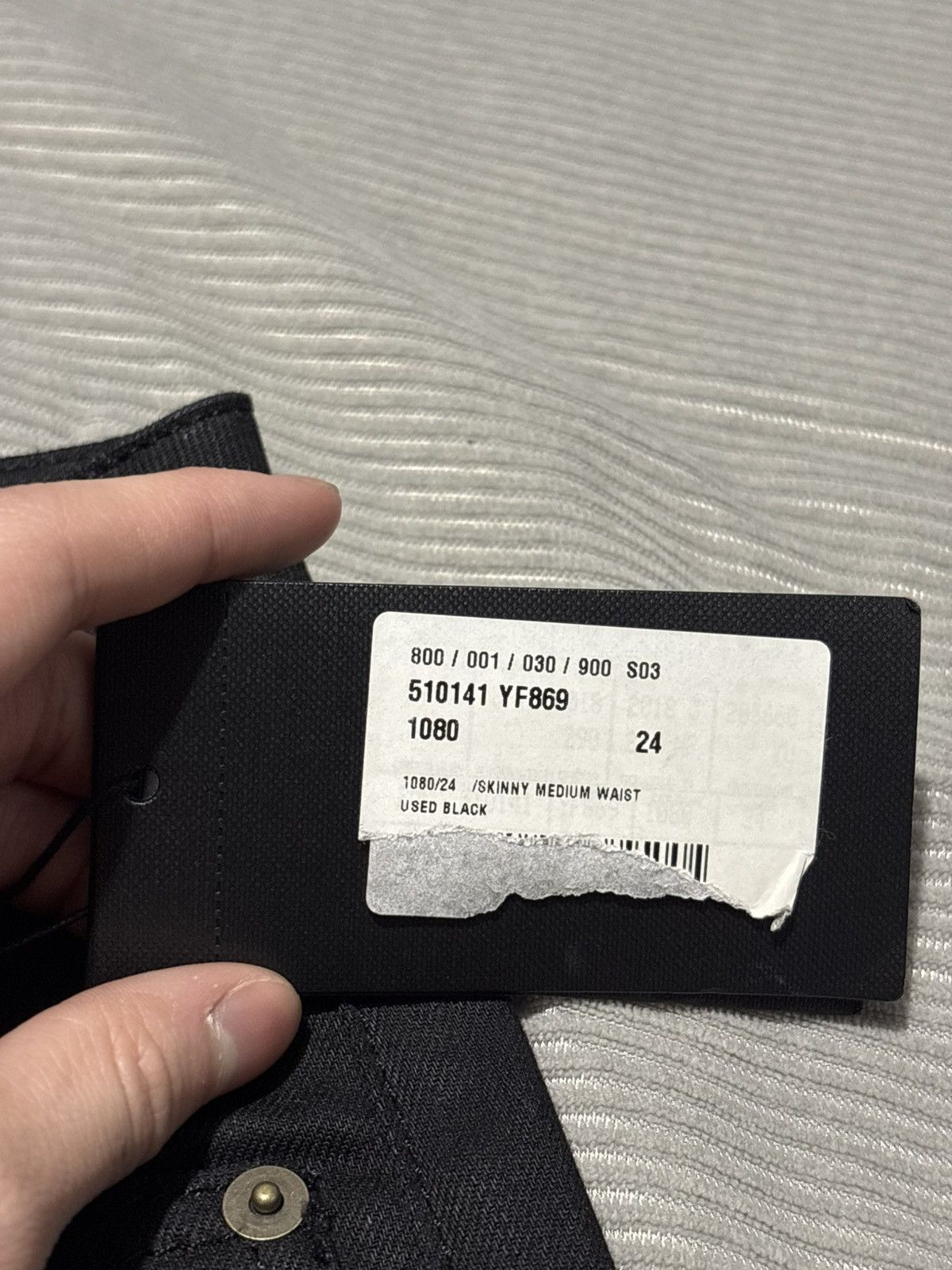 Saint Laurent Paris 25x31 Saint Laurent D05 Waxed Stacked whiskered jeans denim Size US 26 / EU 42 - 13 Thumbnail