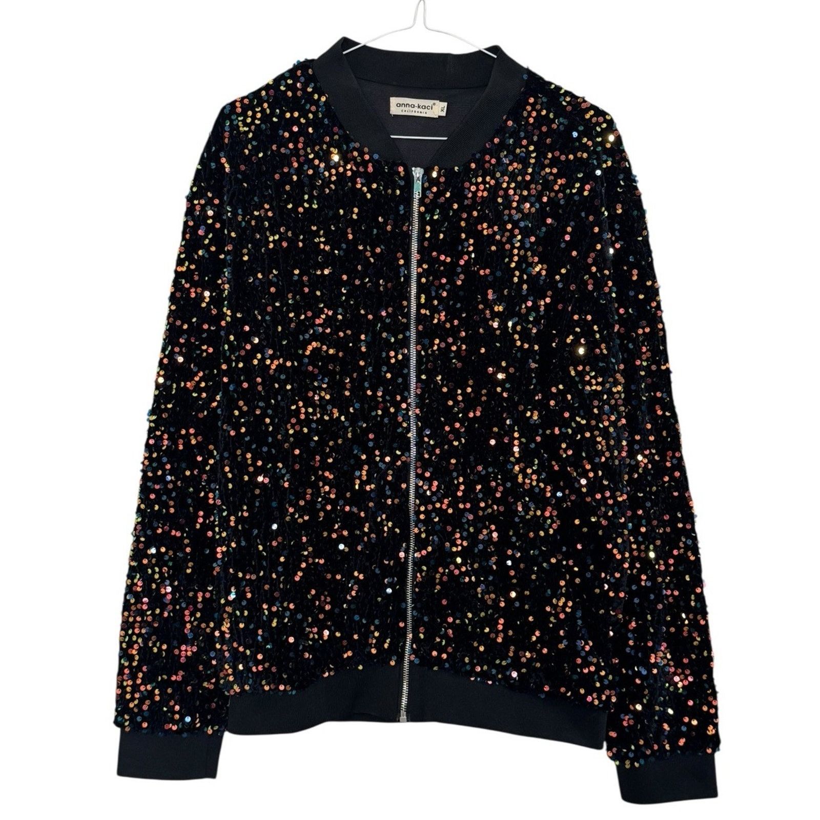 Other ANNA-KACI Sparkle & Shine Collection Sequin Bomber Jacket Size XL / US 12-14 / IT 48-50 - 11 Thumbnail