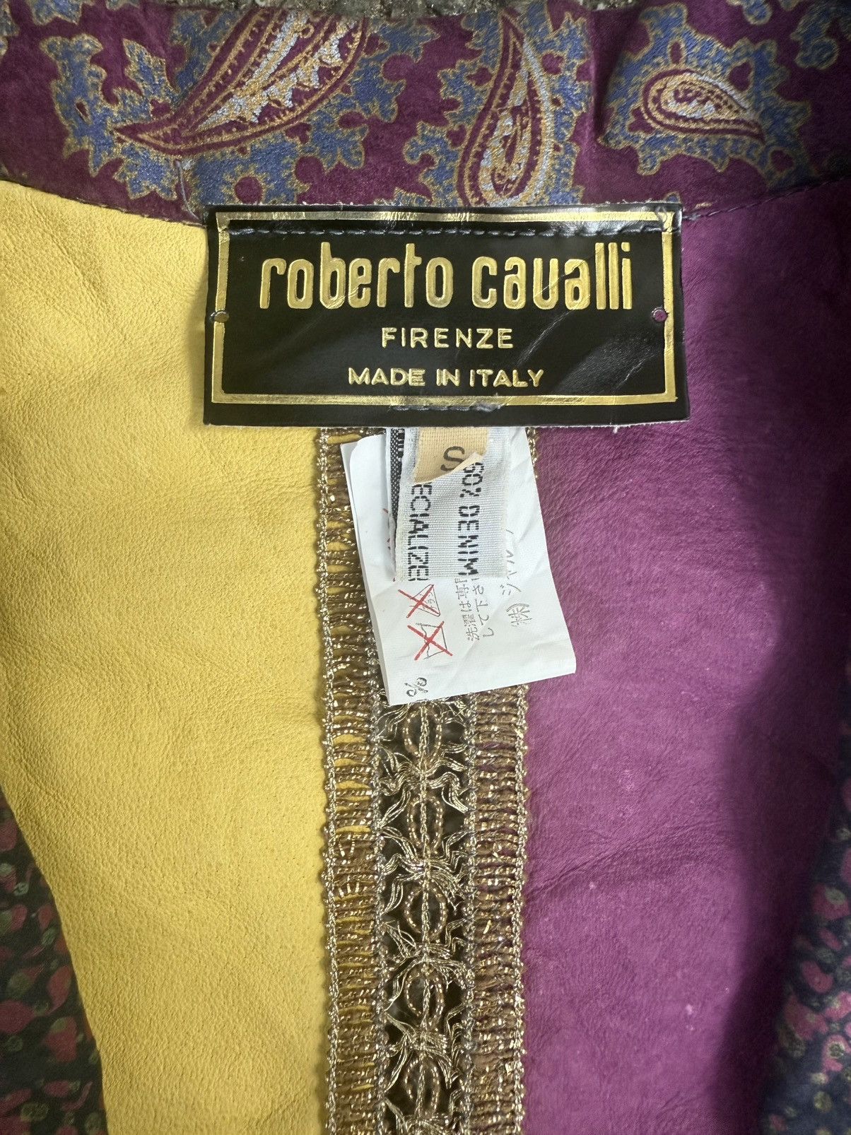 Roberto Cavalli 70's-80's Roberto Cavalli Denim & Leather Patchwork Blazer Size S / US 4 / IT 40 - 5 Thumbnail