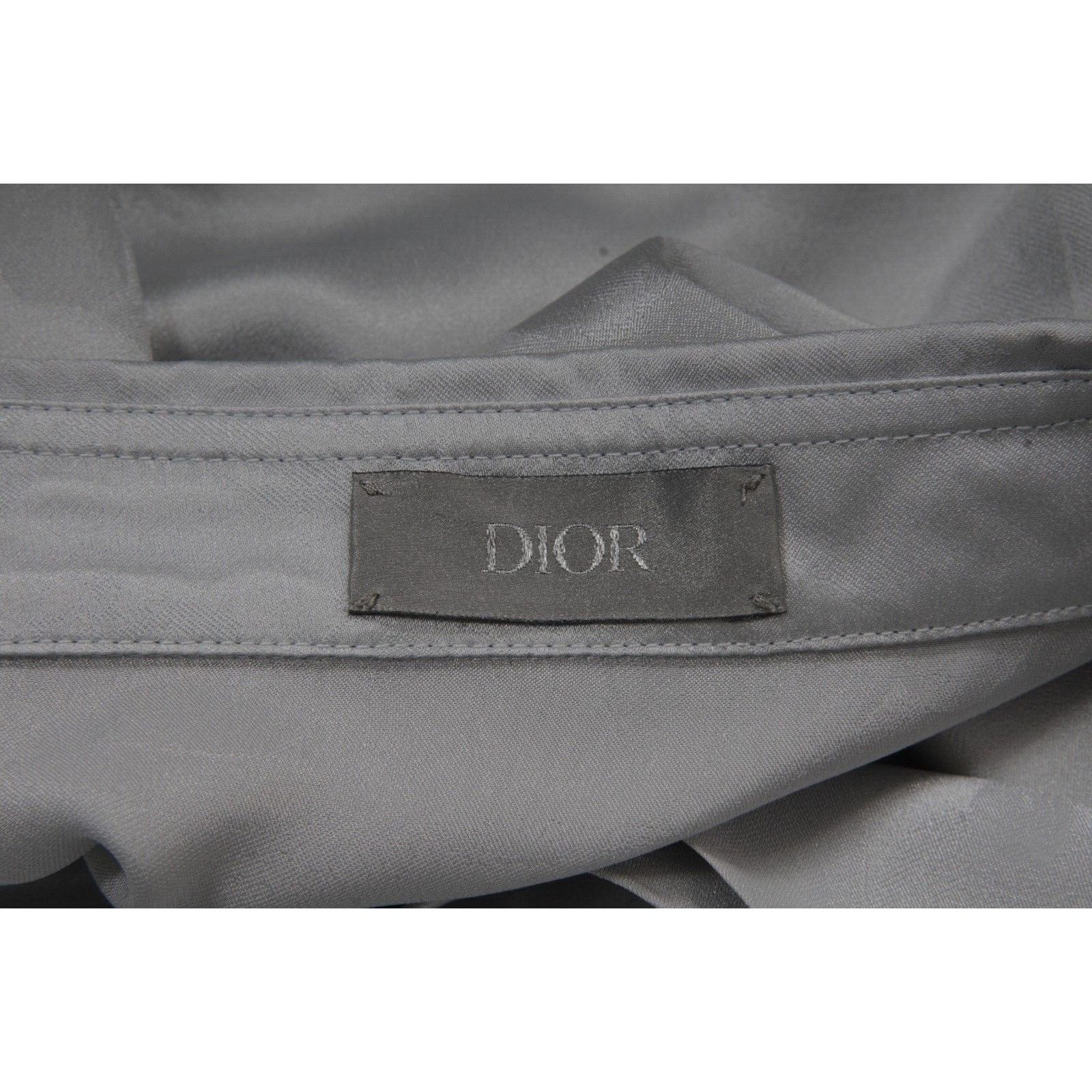 Dior Silver Camo Button Down Shirt 43/17 Size US L / EU 52-54 / 3 - 9 Thumbnail