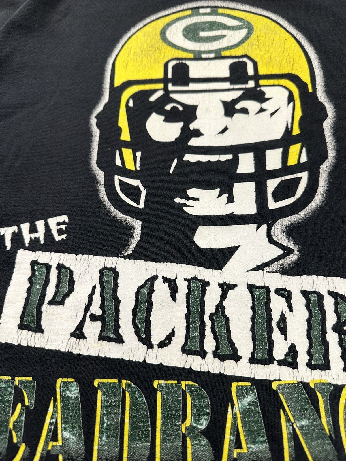 Vintage Vintage 90s Green Bay Packers Headbangers Tour T-Shirt Size US XL / EU 56 / 4 - 10 Thumbnail
