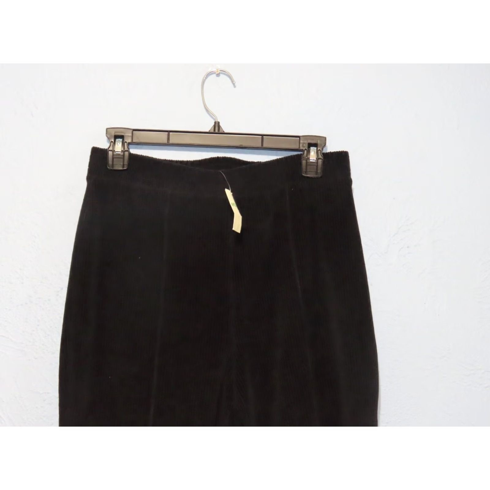 Vintage Aerie Black Corded Velour Elastic Waist High Rise Flare Pant M Regular Women Pants Ltd Knit Velour Sweatpants Casual Spring Fall Womens Size 32" / US 10 / IT 46 - 3 Thumbnail