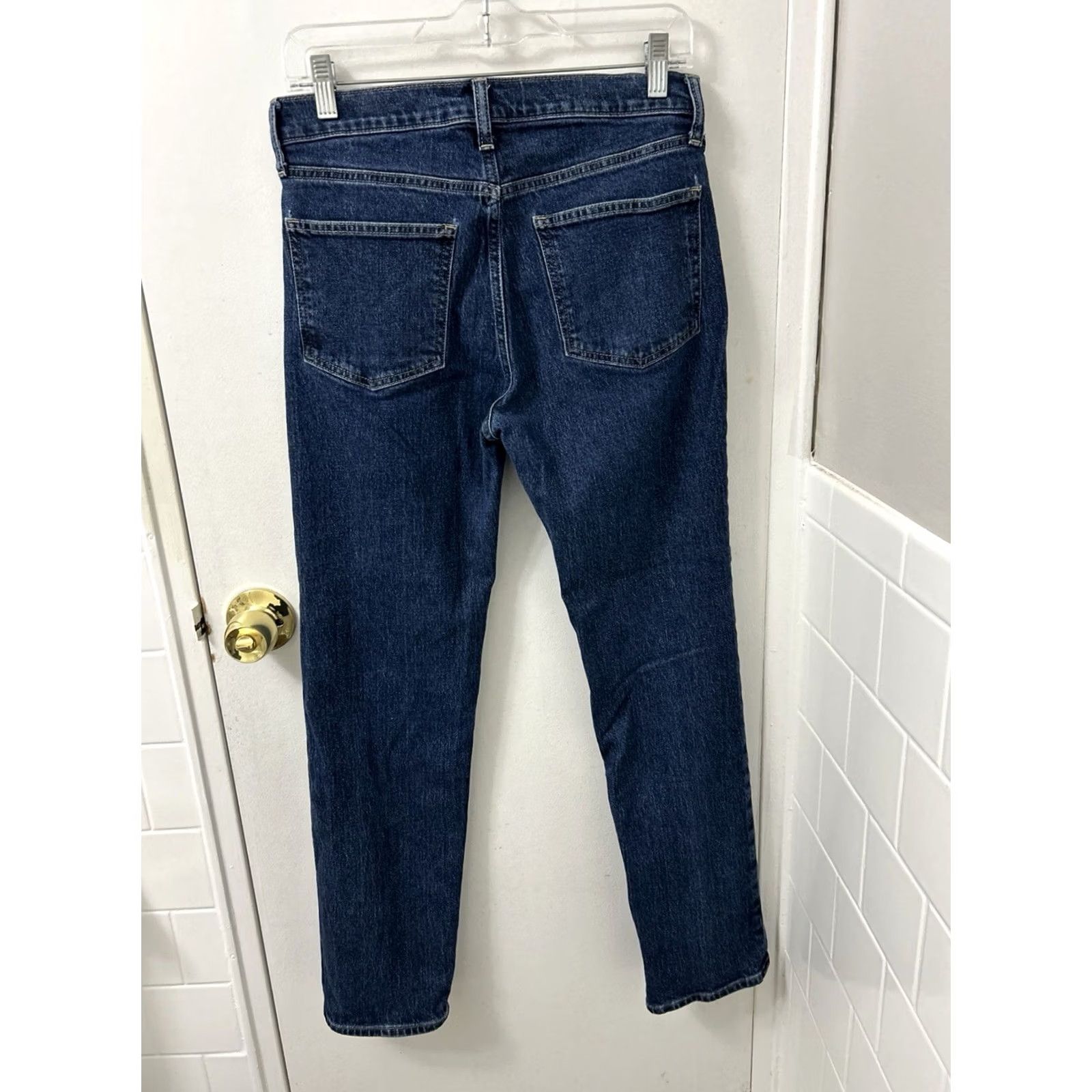 Gap VINTAGE Gap 90s Straight High Rise Jeans Womens 28x29 Dark Wash Blue Denim Pants Size 28" / US 6 / IT 42 - 6 Thumbnail