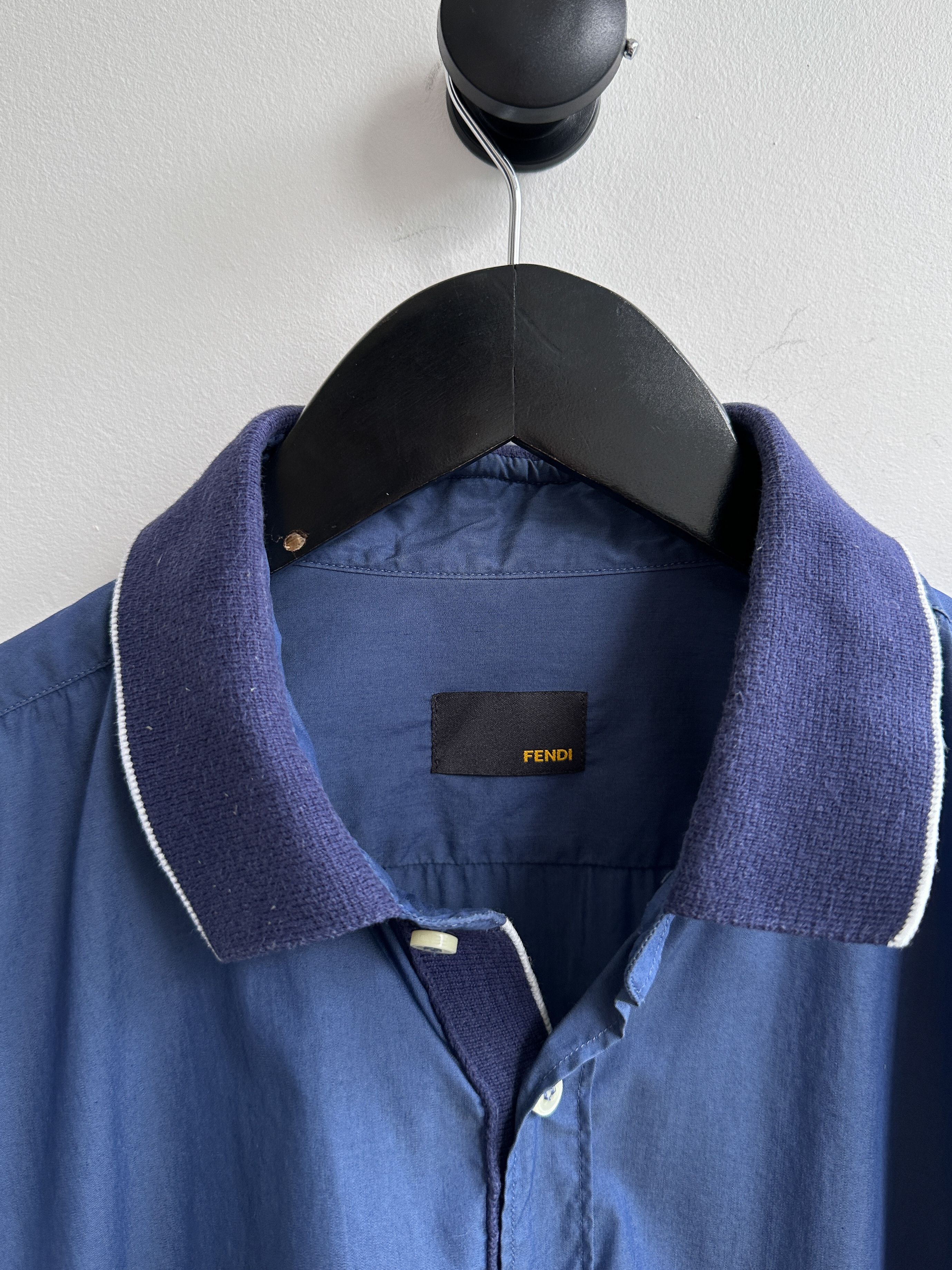 Fendi Fendi Blue Button Up Shirt Size US L / EU 52-54 / 3 - 8 Thumbnail