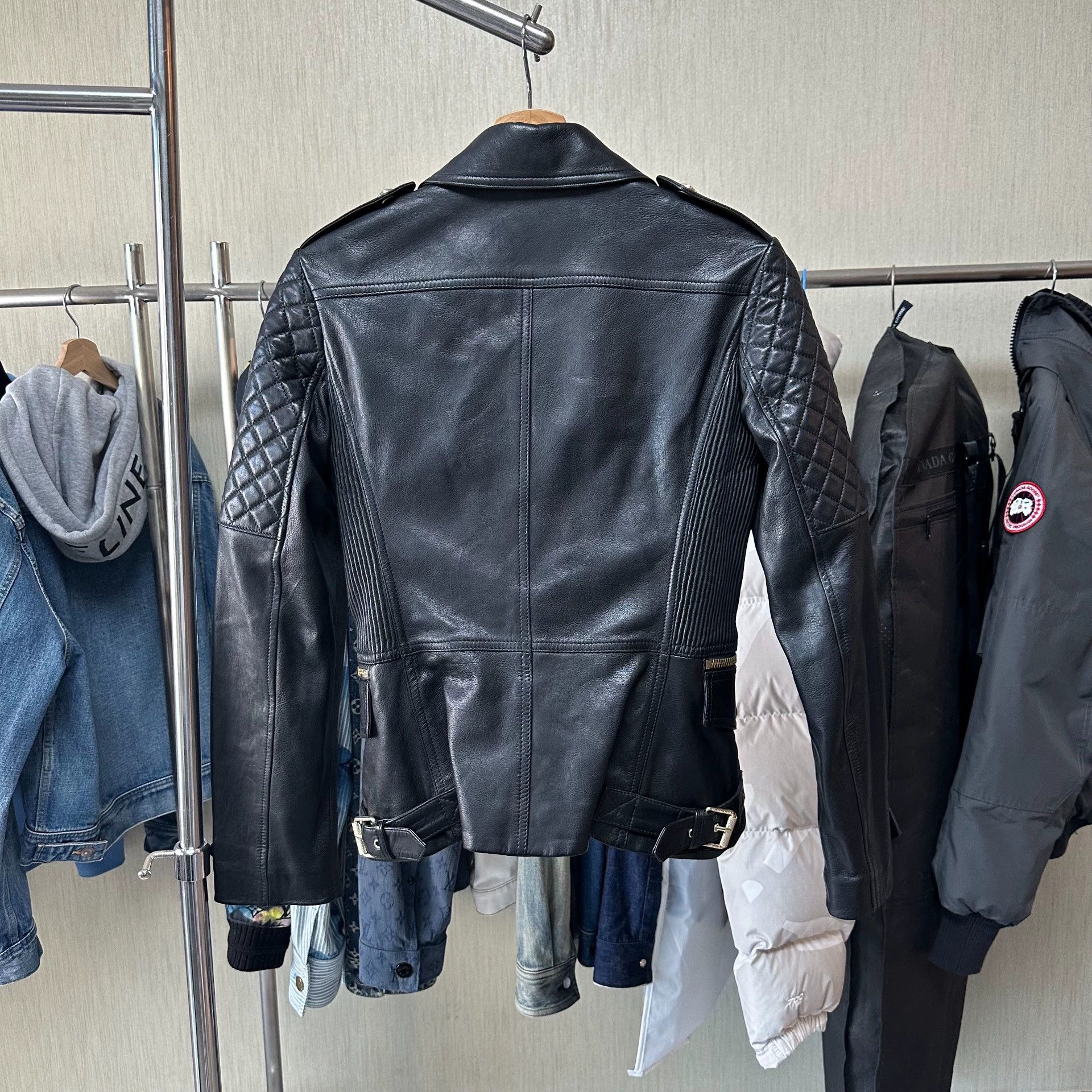 Burberry BURBERRY Distressed Black Gold Women's Biker Jkt S Size XS / US 0-2 / IT 36-38 - 9 Thumbnail