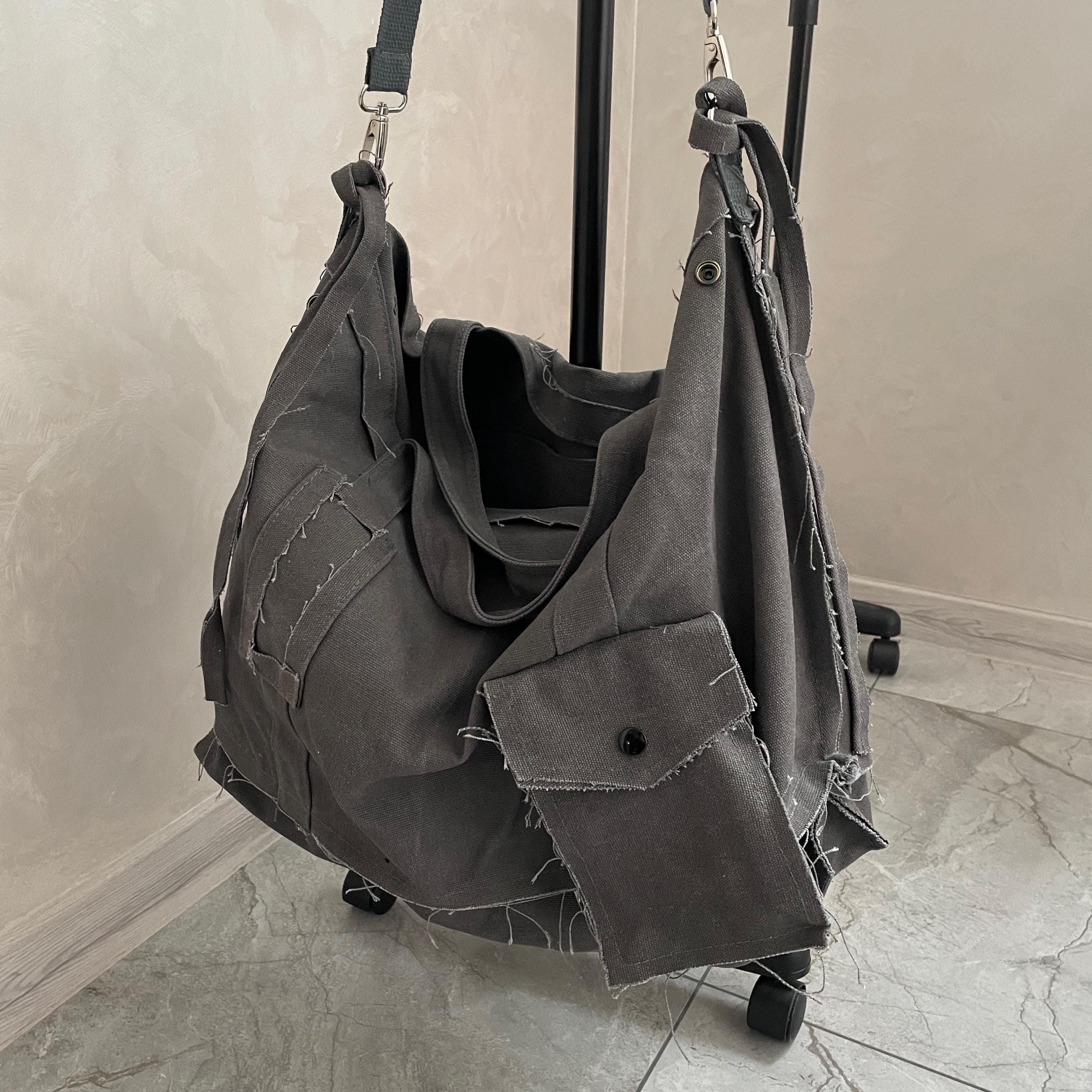 Other Large Canvas Messenger Bag grunge opium distressed y2k Size ONE SIZE - 4 Thumbnail