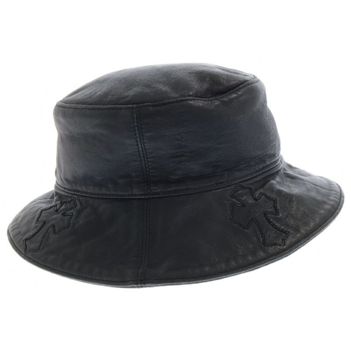 Chrome Hearts Chrome hearts cemetery Cross leather patch bucket hat Size ONE SIZE - 3 Thumbnail