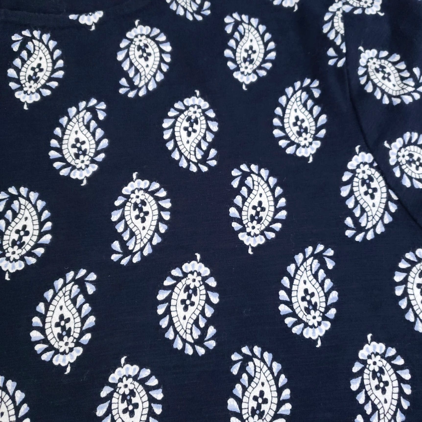 J. Jill J. Jill Dress Womens Small Blue White Paisley Flowy Short Sleeve Pockets Knit Size 28" / US 6 / IT 42 - 7 Thumbnail