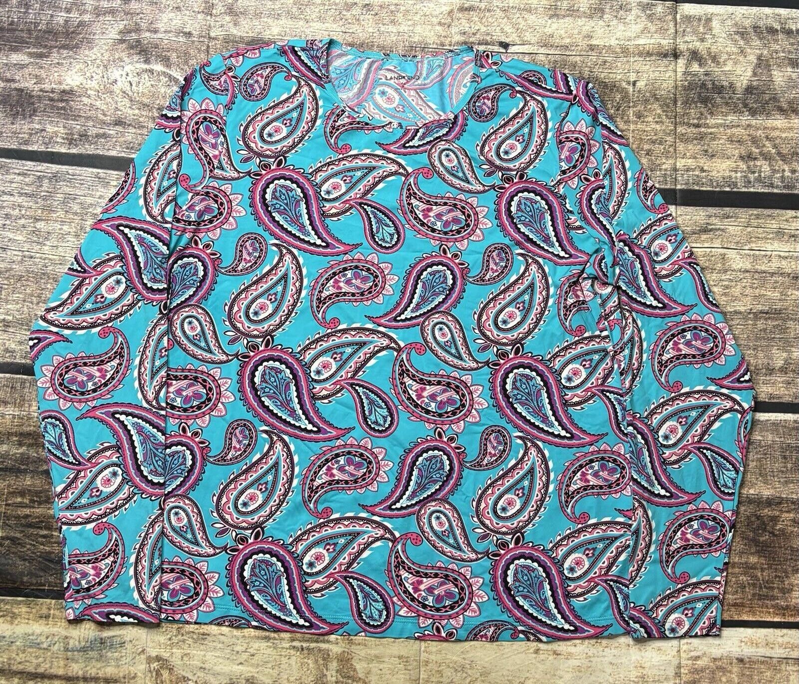 Lands' End Lands' End Top Women's XL 18 Paisley Nylon Stretch Beach Size XL / US 12-14 / IT 48-50 - 1 Thumbnail