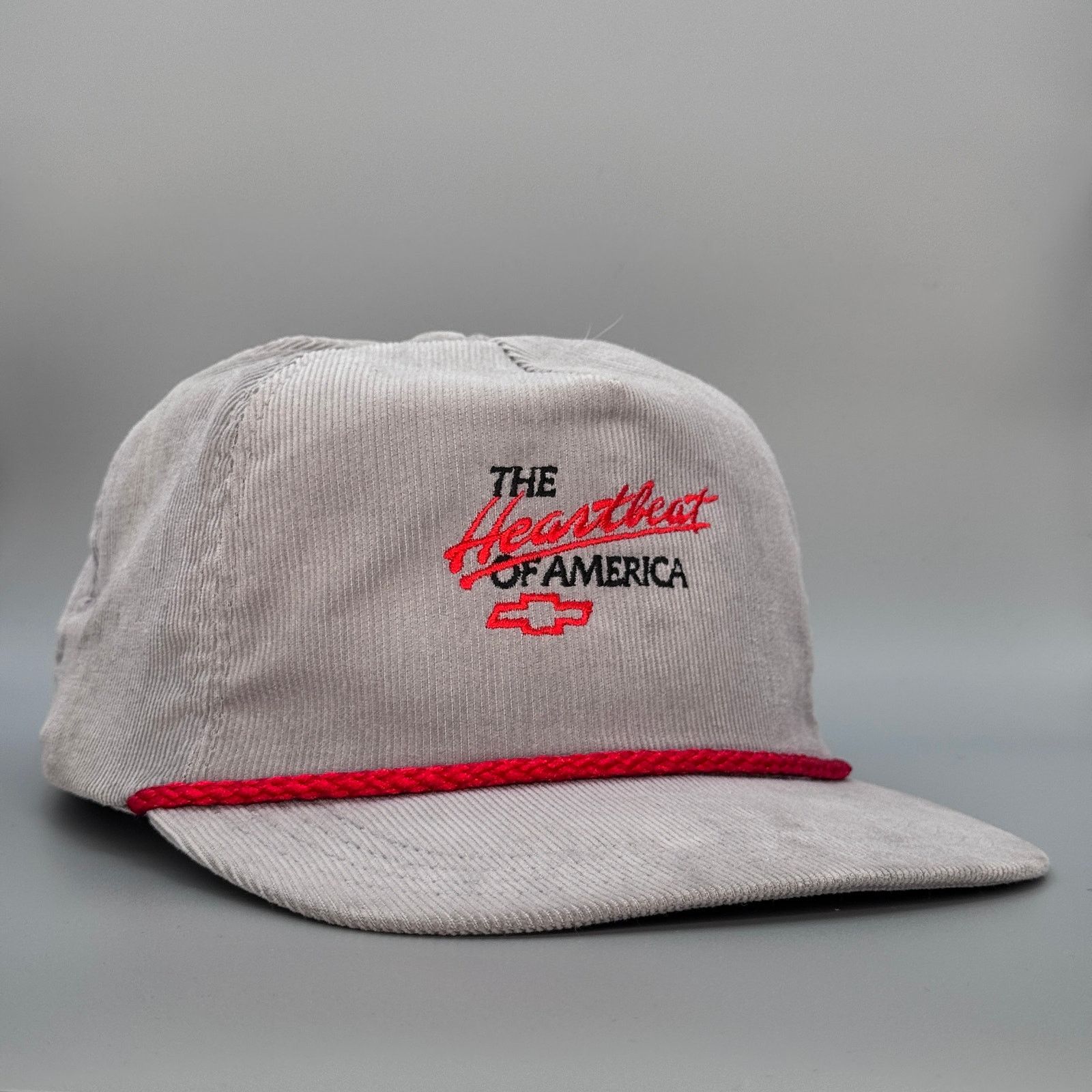 Chevrolet × Vintage Vintage '80s Chevy Heartbeat of America corduroy rope hat Size ONE SIZE - 1 Thumbnail