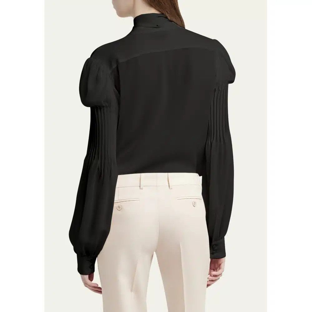 Tom Ford o1loc1c0725 CA3286 Striped Silk Blend Shirt in Black Size S / US 4 / IT 40 - 3 Thumbnail