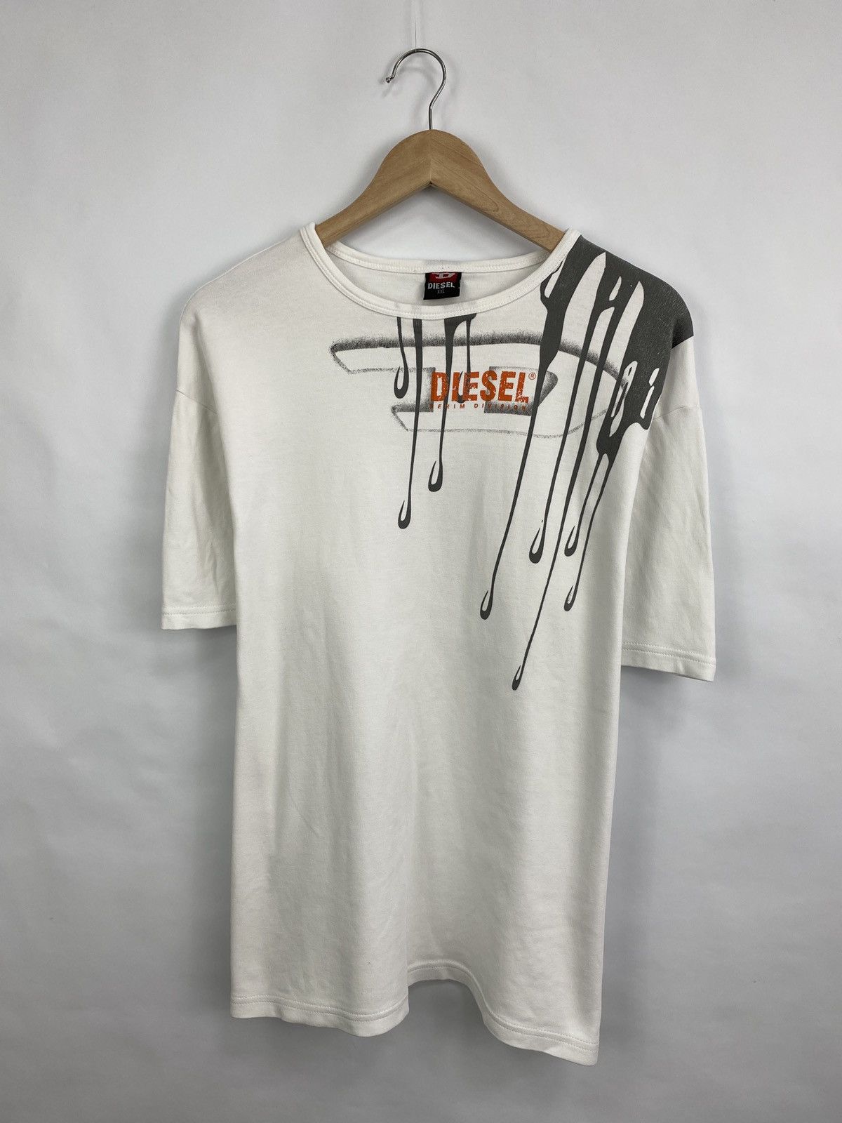 Diesel 🇺🇸 Vintage 90s Diesel Big logo T-Shirt Retro Rare Y2K Size US XL / EU 56 / 4 - 3 Thumbnail