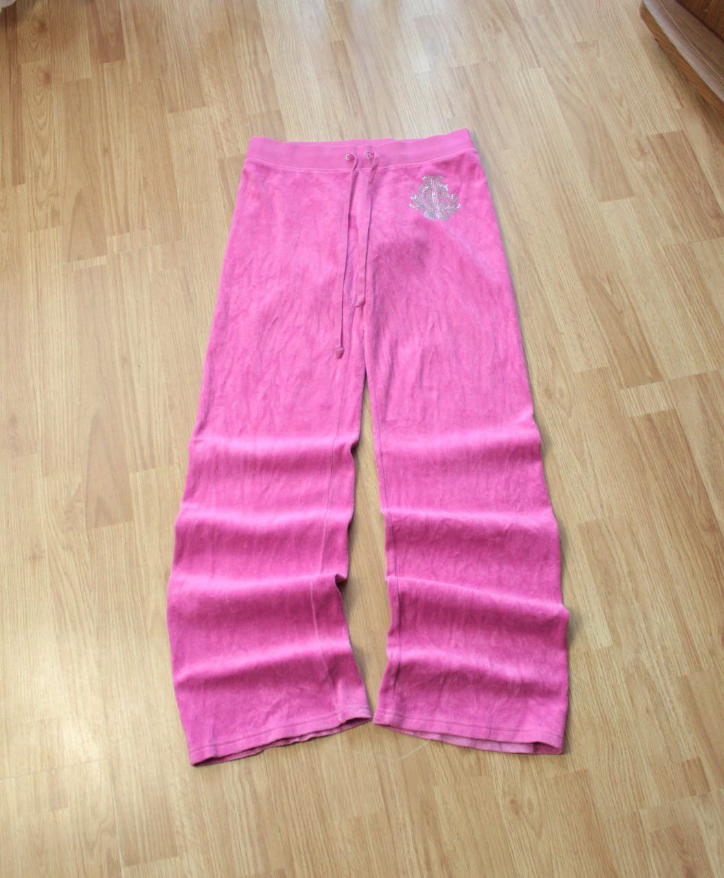 Juicy Couture 🔥 Juicy Couture Vintage Velour Wide Tracksuit Pants Y2K Logo Size 28" / US 6 / IT 42 - 1 Thumbnail