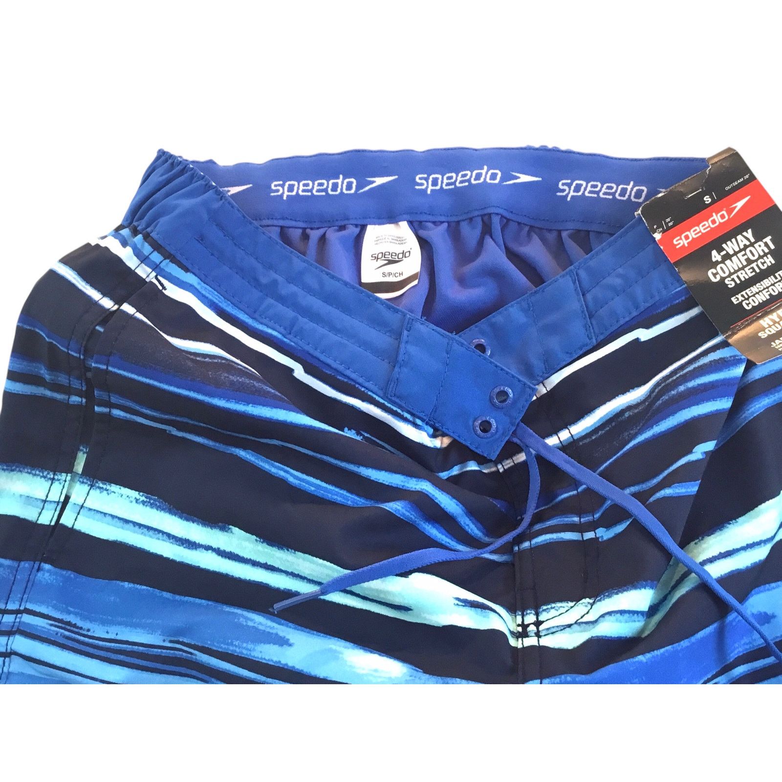 Speedo Speedo Boardshorts Swim Trunks Blue Stripe New Small NWT $62 Size US 30 / EU 46 - 5 Thumbnail