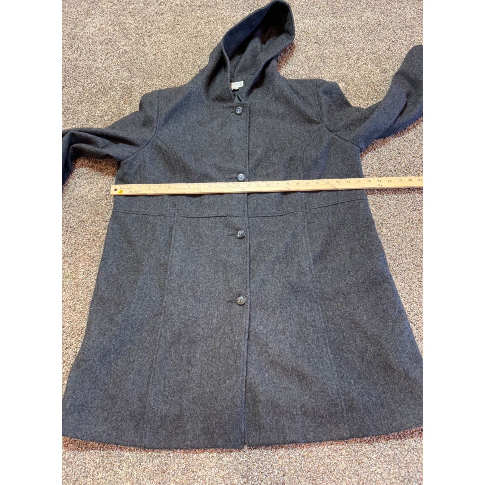 Vintage Julia Klein Womens Coat Pea Wool Jacket 22W Gray Button Casual Winter Plus 22W Womens Coat Size 3XL / US 20-22 - 4 Thumbnail