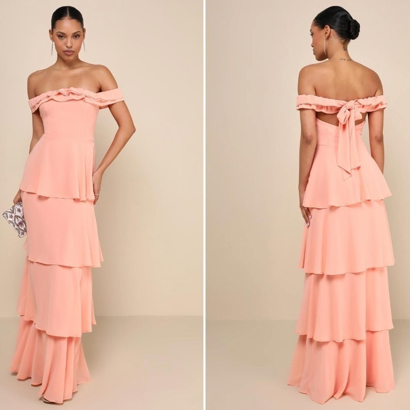 Lulus LULU's Prom Wedding Boho Romantic Tiered Ruffles Maxi Dress Size M / US 6-8 / IT 42-44 - 1 Thumbnail