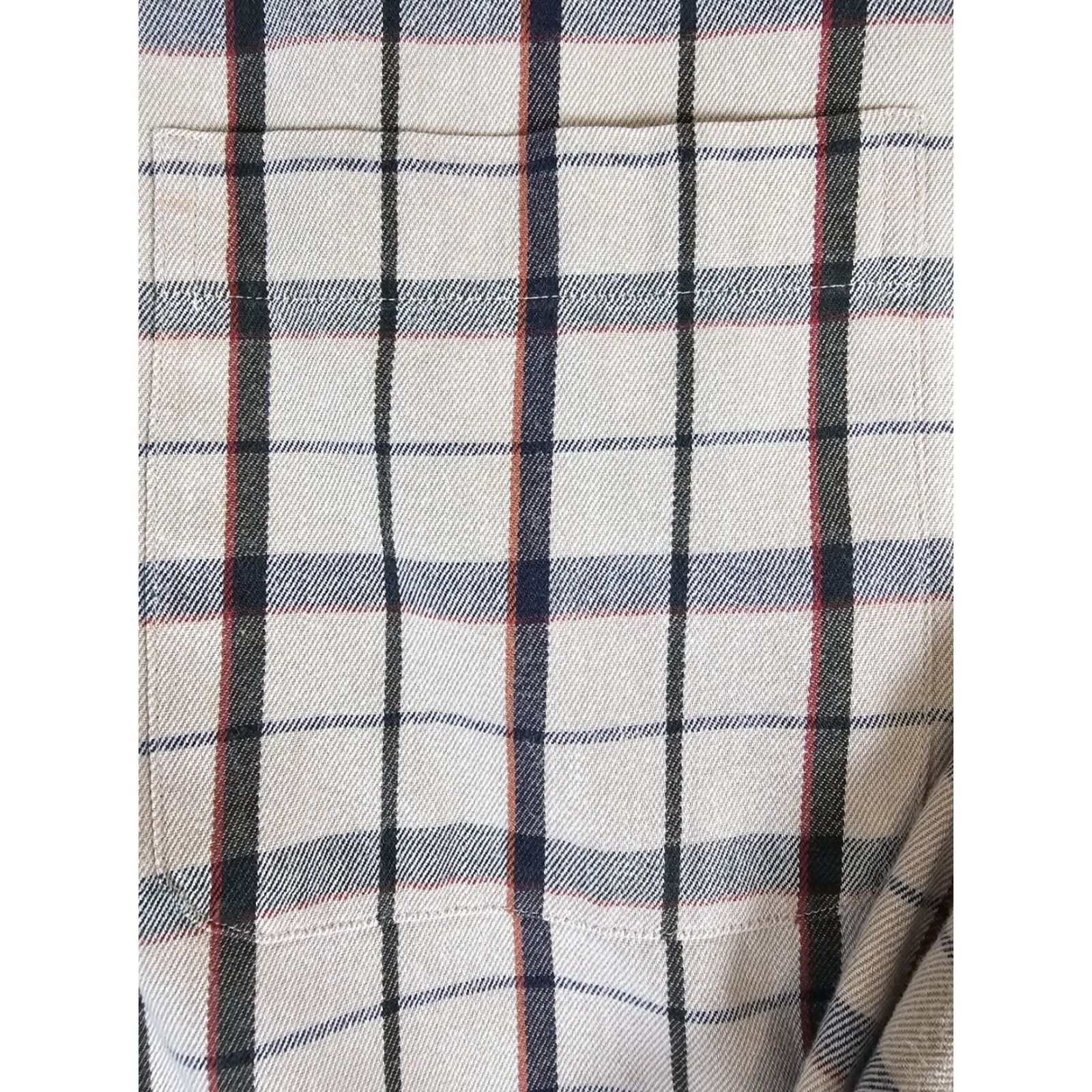 Vintage Willis & Geiger Cream Checkered Long Sleeve Button Up Dress Shirt Men's L Large Size 42R - 6 Thumbnail