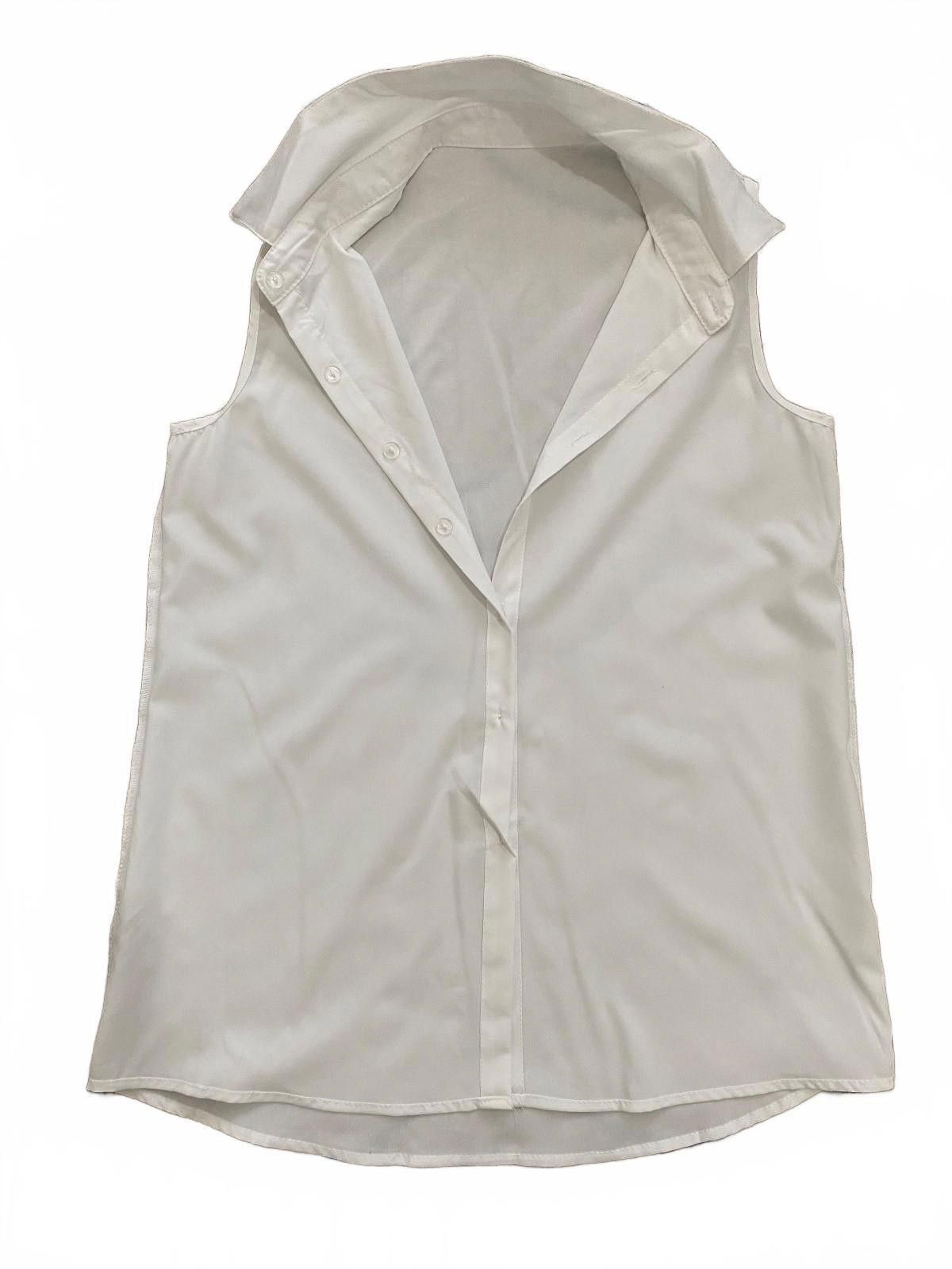 The Unbranded Brand Unbranded Breezy Collar Sleeveless Shirt in White (No Tags) Size S / US 4 / IT 40 - 8 Thumbnail
