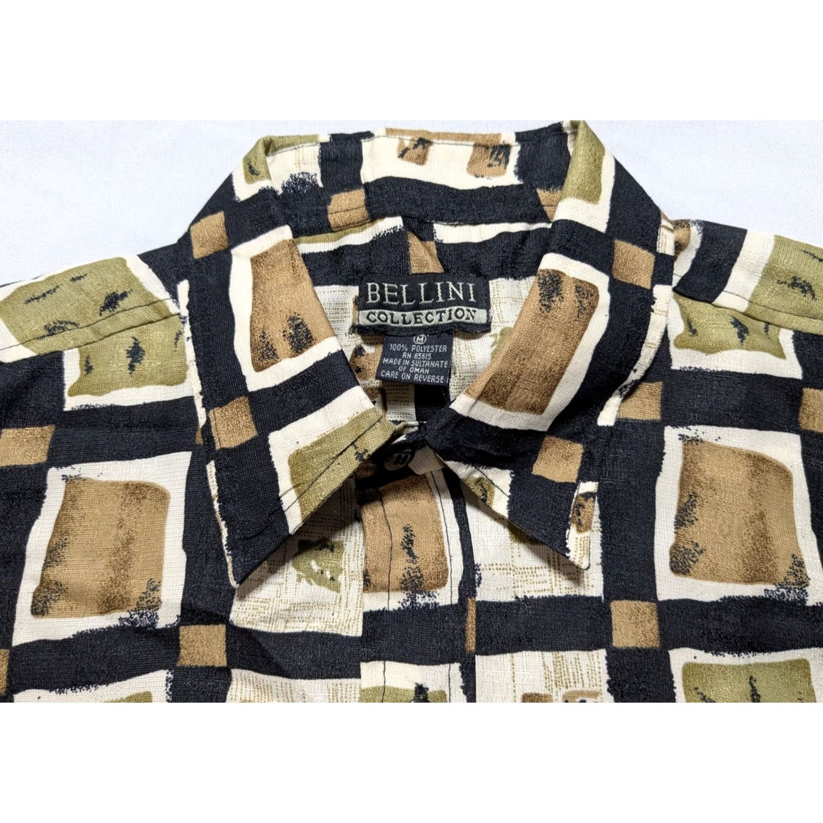 Vintage VINTAGE BELLINI COLLECTION Men Shirt M Abstract Geo Block EUC Size US M / EU 48-50 / 2 - 3 Thumbnail