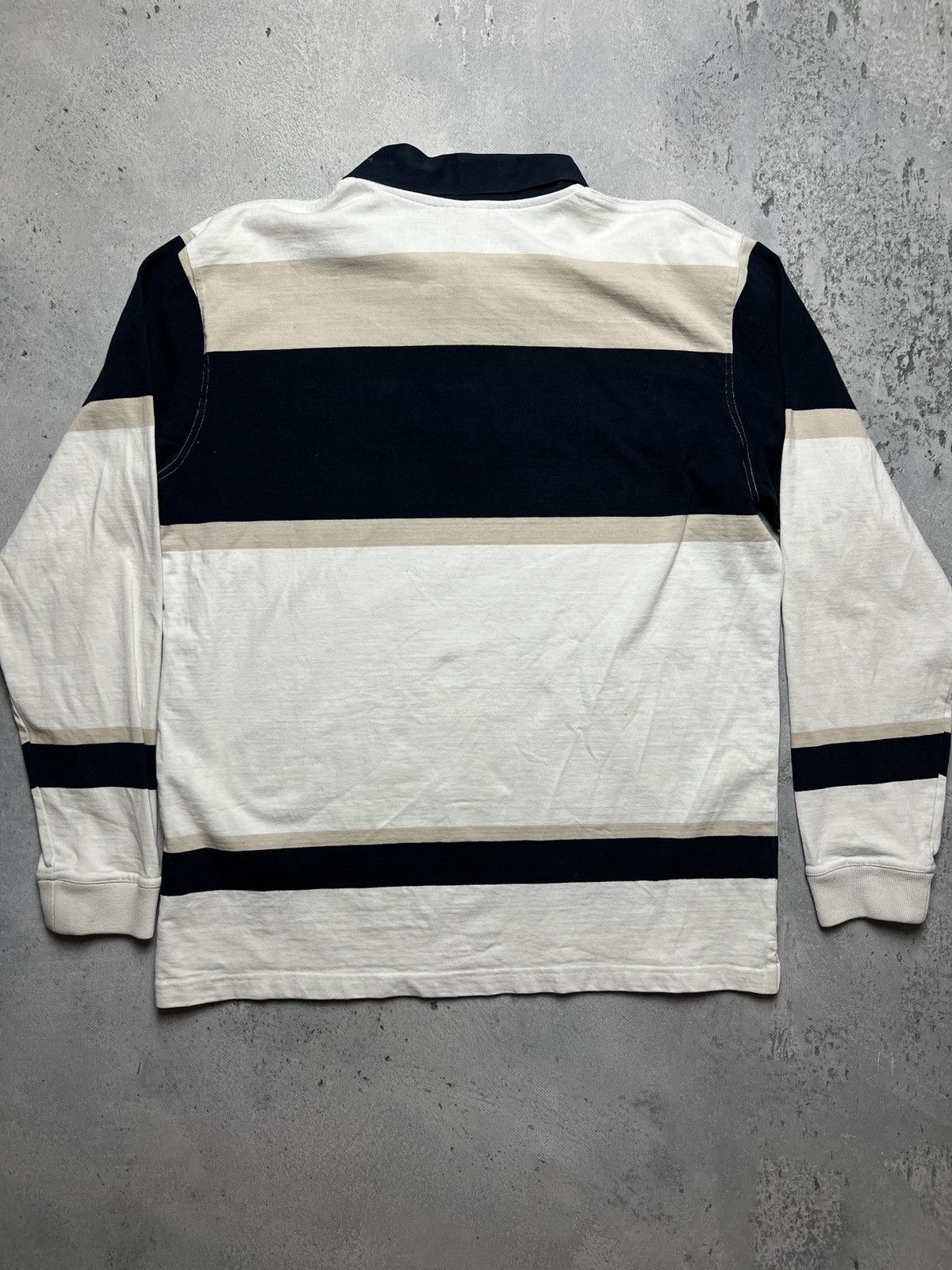 Adsum Adsum Striped Cotton Jersey 1/4 Half-Zip Rugby Shirt y2k lux Size US M / EU 48-50 / 2 - 2 Thumbnail