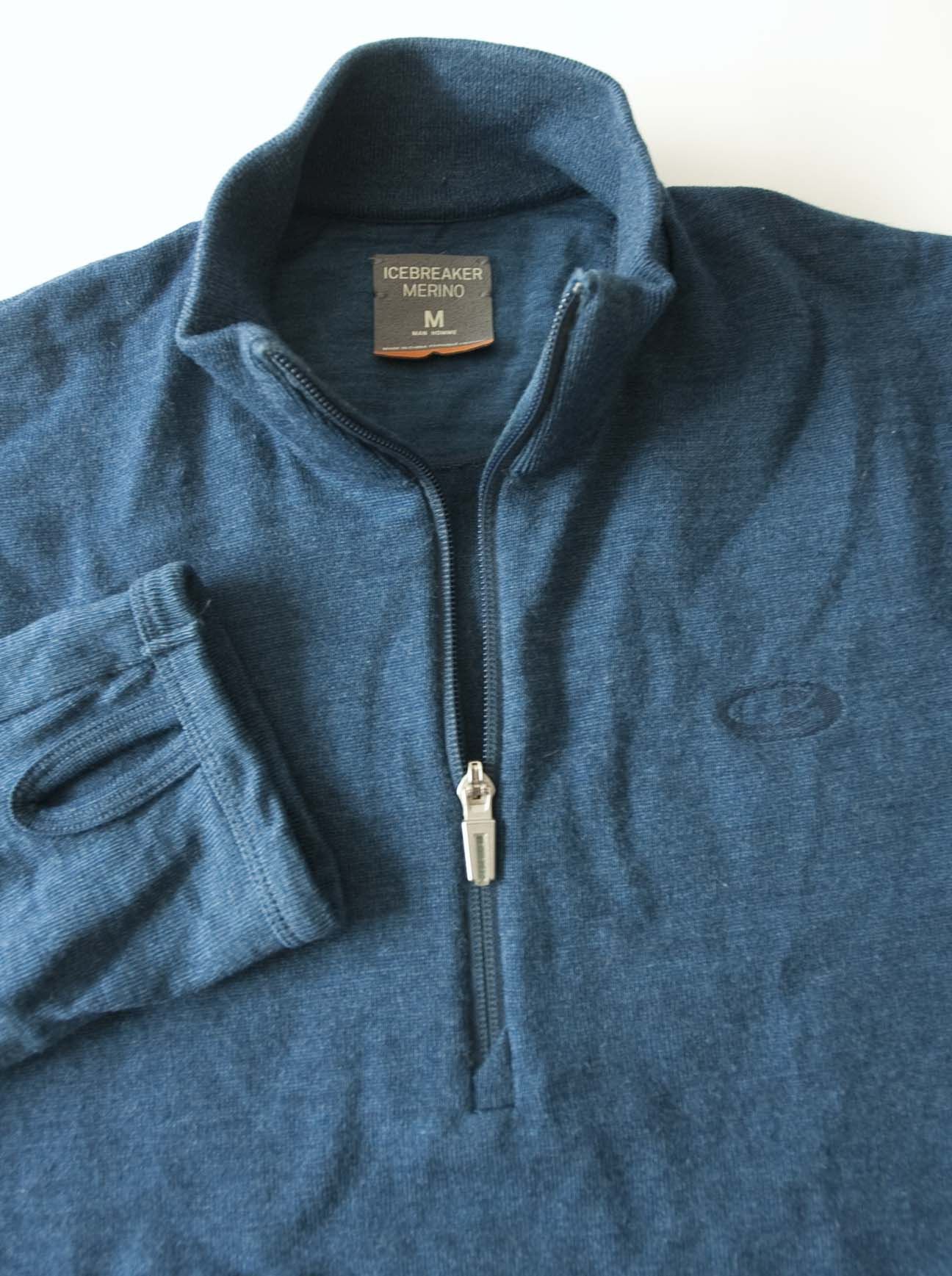 Icebreaker Icebreaker Sweater 1/3 Zip Size M Blue Distressed Size US M / EU 48-50 / 2 - 1 Thumbnail