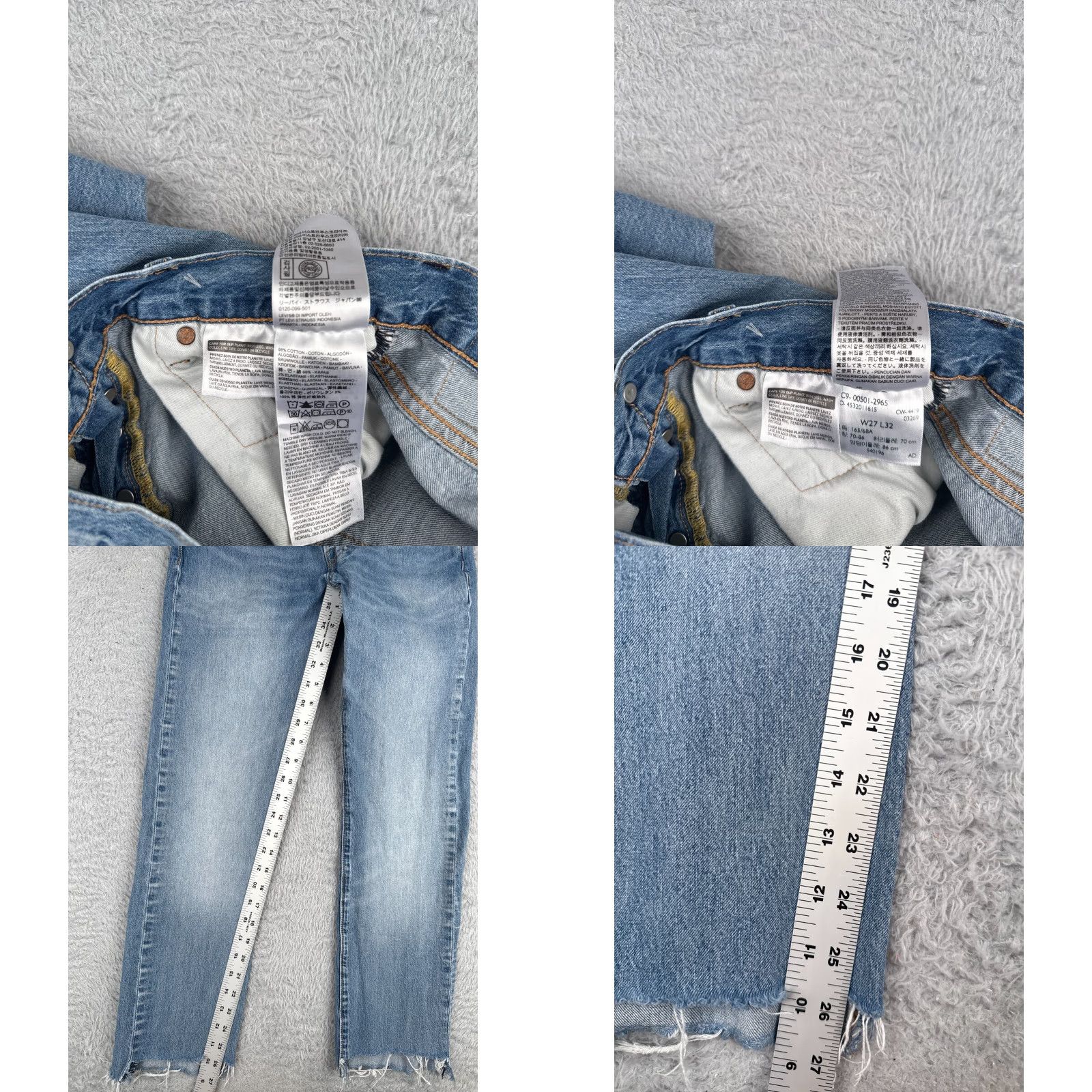 Levi's VINTAGE Levi's 501 Jeans Pants Adult 28 Blue Denim Button Fly 100% Cotton 26x27 Regular Fit Mid Rise Straight 5-Pocket Mens Jeans Size US 28 / EU 44 - 8 Thumbnail