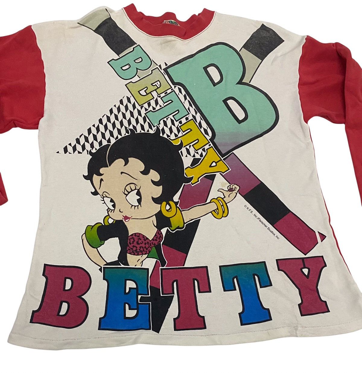 Cartoon Network Vintage 90s Betty Boop Overprinted Sweatshirt - STAINS Size US M / EU 48-50 / 2 - 10 Thumbnail