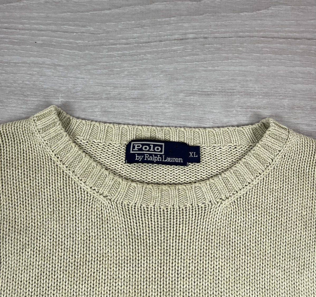 Polo Ralph Lauren Polo Ralph Lauren Vintage 90s Beige Cable Knit Sweater Size US XL / EU 56 / 4 - 7 Thumbnail