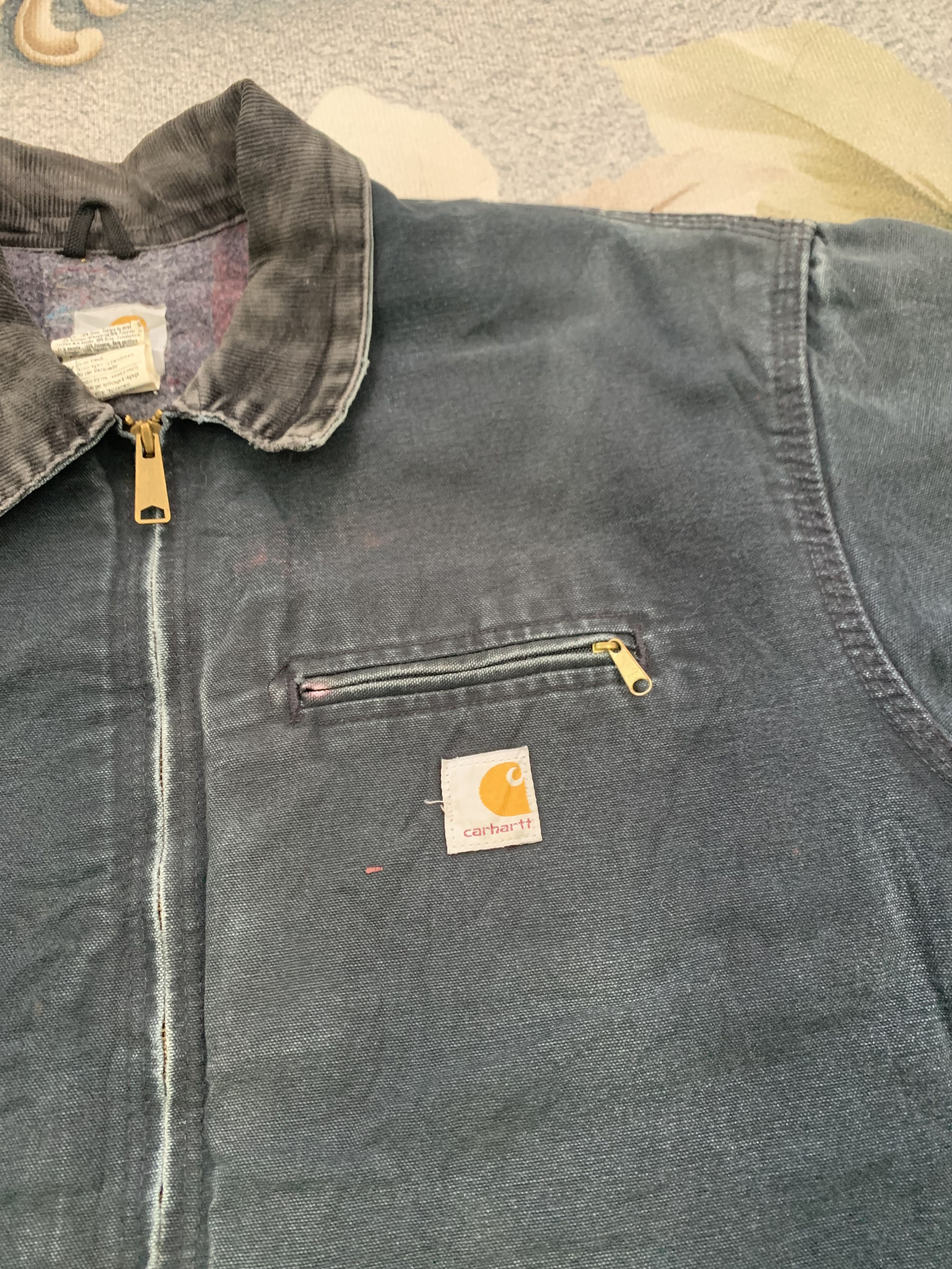 Carhartt Vtg Carhartt Detroit J01 BLK Lined Blanket Inner Jacket Size US L / EU 52-54 / 3 - 6 Thumbnail