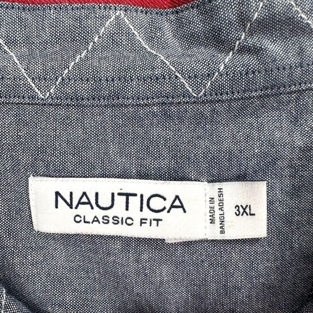 Nautica Nautica Shirt Adult 3XL Red Anchor Geometric Linen Blend Classic Button Up Mens Size US XXL / EU 58 / 5 - 3 Thumbnail