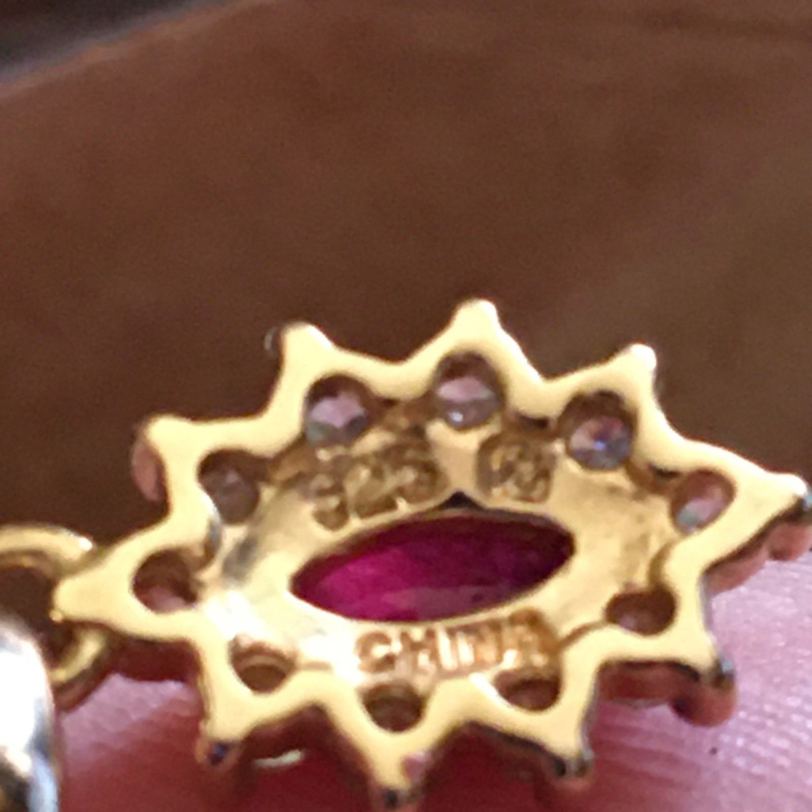 Vintage Vintage gold vermeil ruby and diamond pendant Size ONE SIZE - 9 Thumbnail