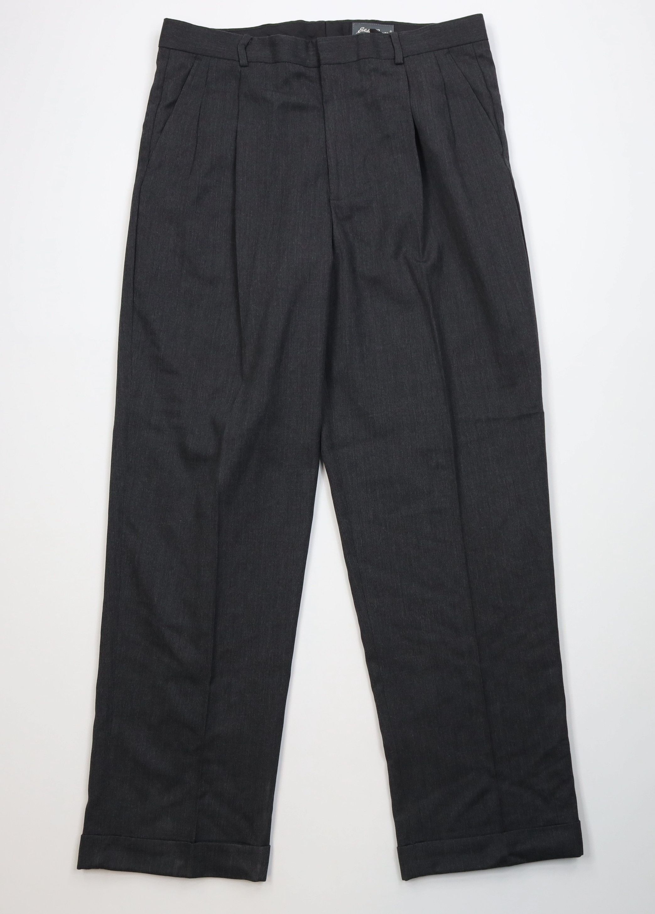 Eddie Bauer Vintage 90s Eddie Bauer Wide Leg Chino Pants Trousers Gray Size US 34 / EU 50 - 1 Thumbnail