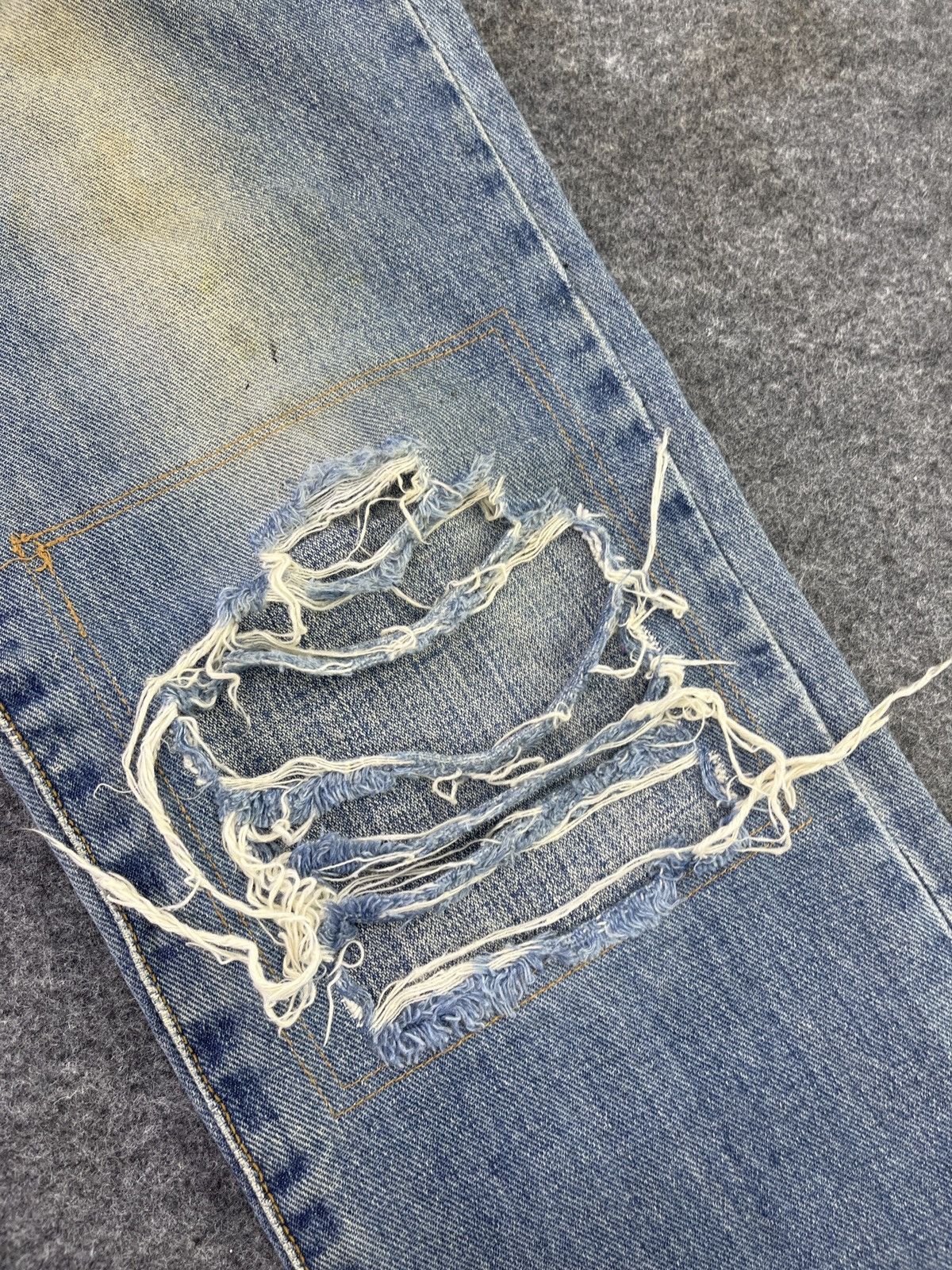 Japanese Brand Hard Edge Patchwork Jeans - J965 Size 30" / US 8 / IT 44 - 5 Thumbnail