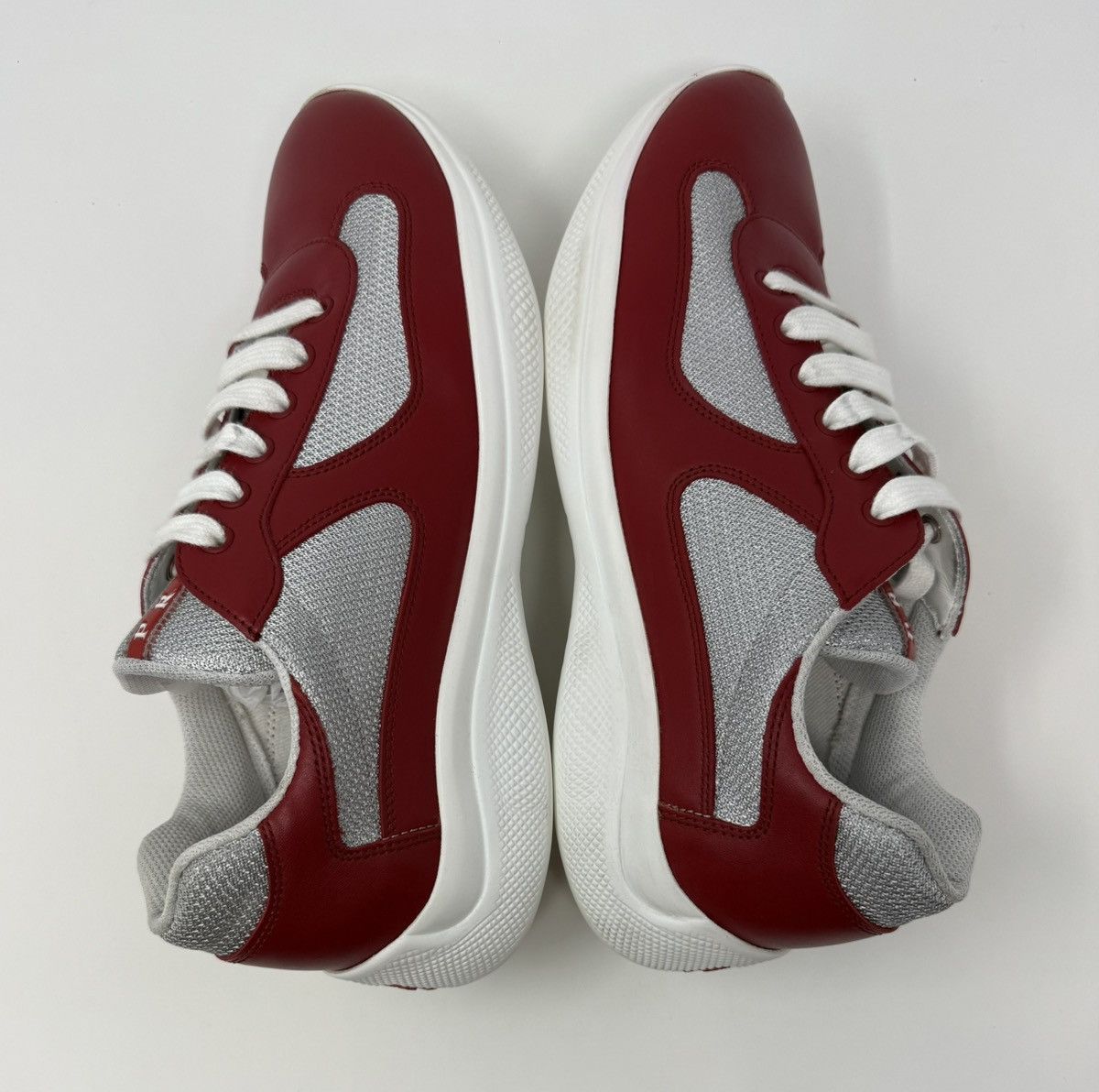 Prada Prada Americas Cup Sneaker Leather Red Size US 8.5 / EU 41-42 - 3 Thumbnail