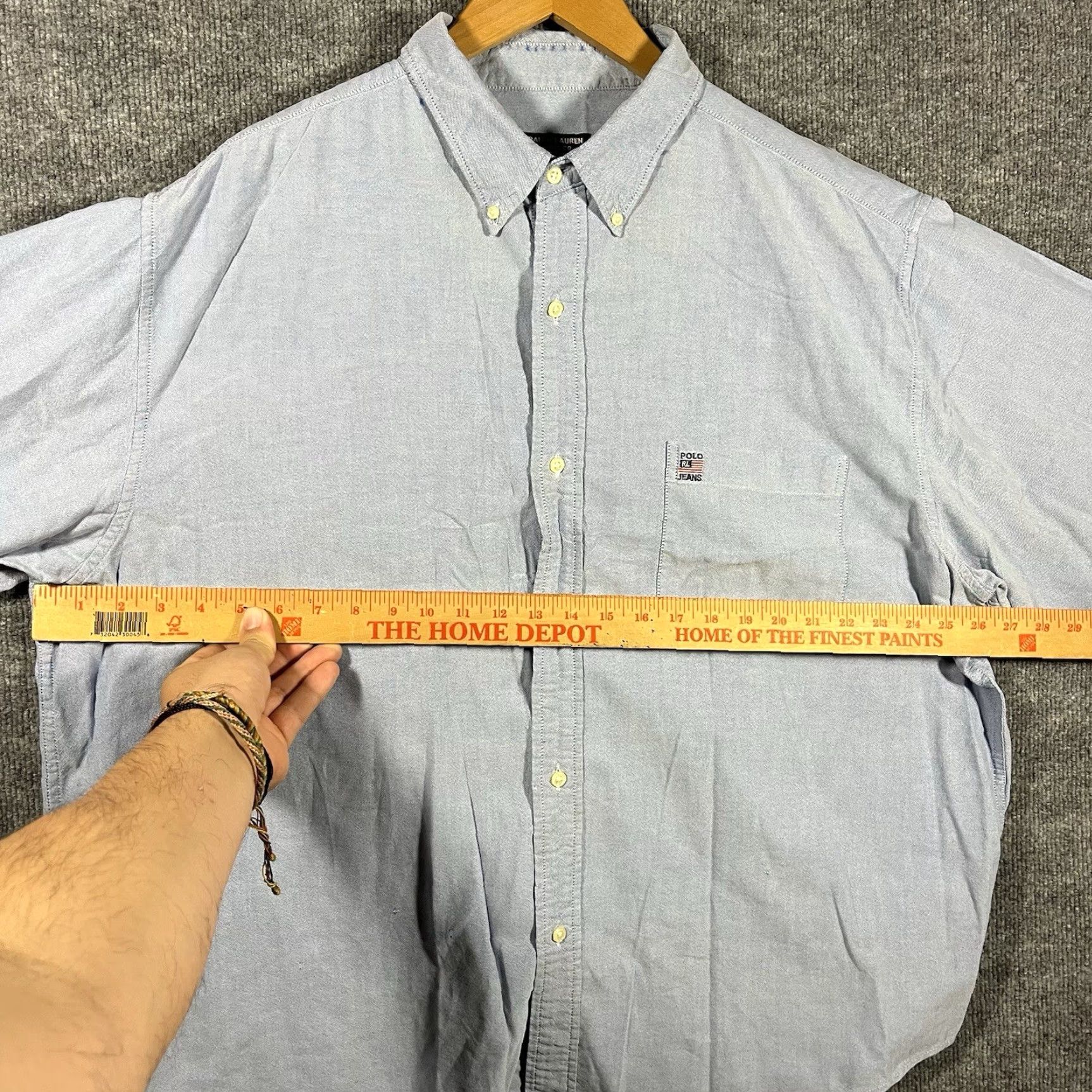 Vintage VINTAGE Polo Jeans Co Ralph Lauren Oxford Shirt Blue Mens XL Chambray Button-Down Slim/Classic Embroidered Button-Up Size US XL / EU 56 / 4 - 7 Thumbnail