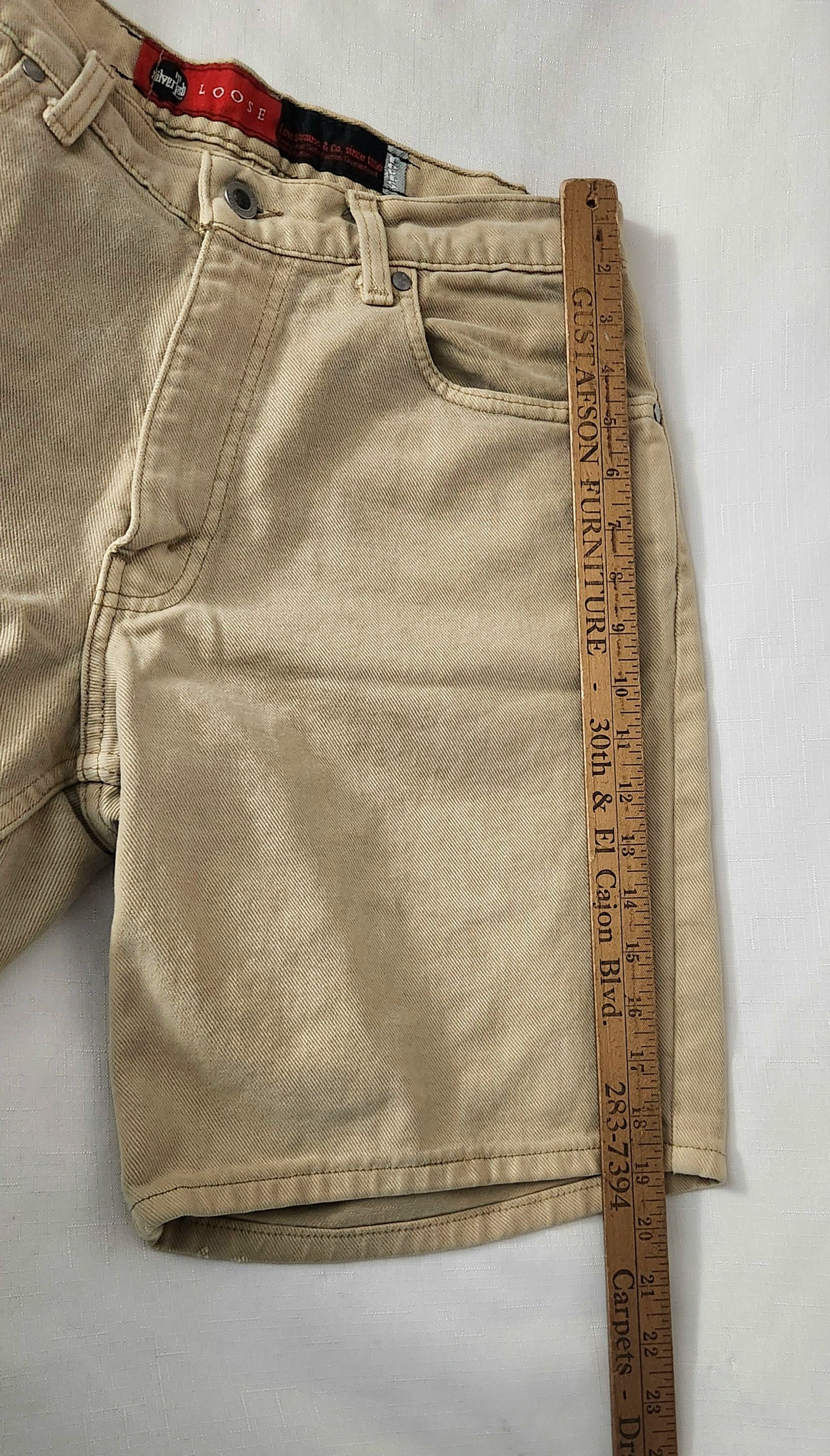Levi's × Vintage Vtg 90s Levi’s Silver Tab Loose Fit Jeans Shorts Beige 31 Size US 31 - 10 Thumbnail