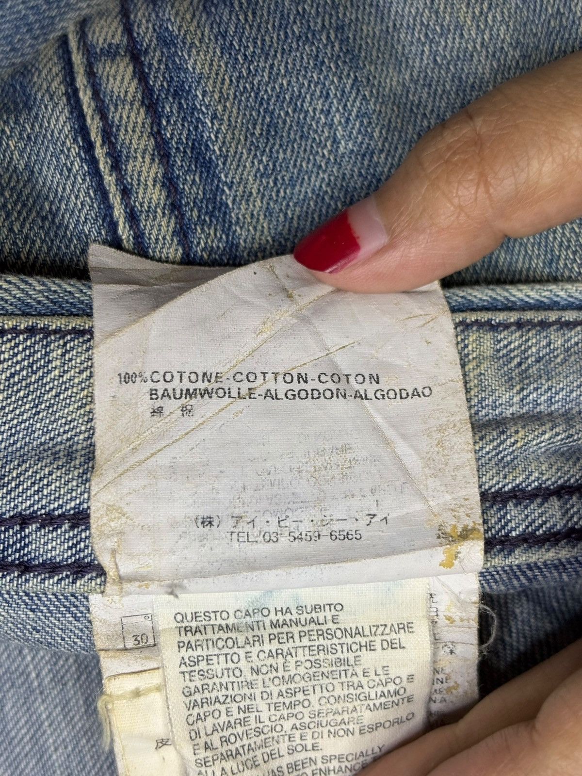 Japanese Brand Vintage Replay Button Fly Mud Wash Loose Baggy Jeans Size US 36 / EU 52 - 9 Thumbnail