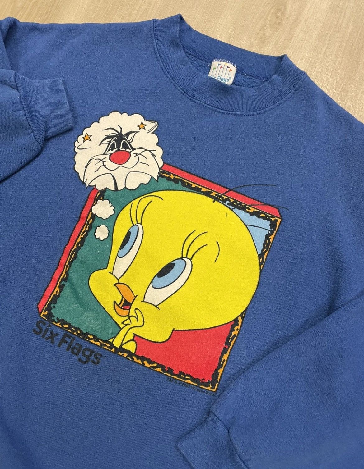 Warner Bros Vintage Tweety Bird Sylvester 1993 Six Flags Sweatshirt L Size US L / EU 52-54 / 3 - 1 Thumbnail