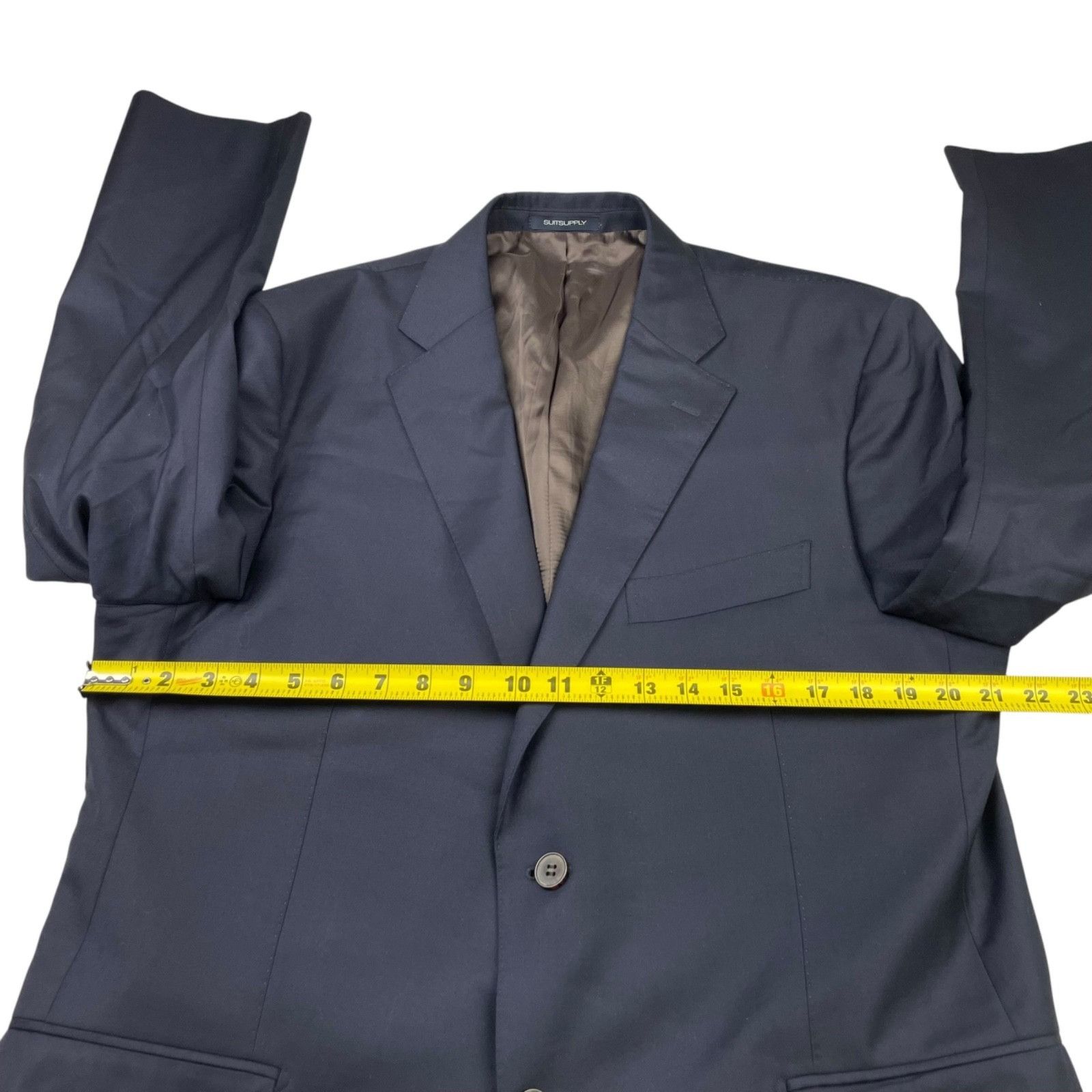 Suitsupply SuitSupply Men’s Napoli Reda Wool 2-Button Blazer Navy Blue Size 46R - 10 Thumbnail