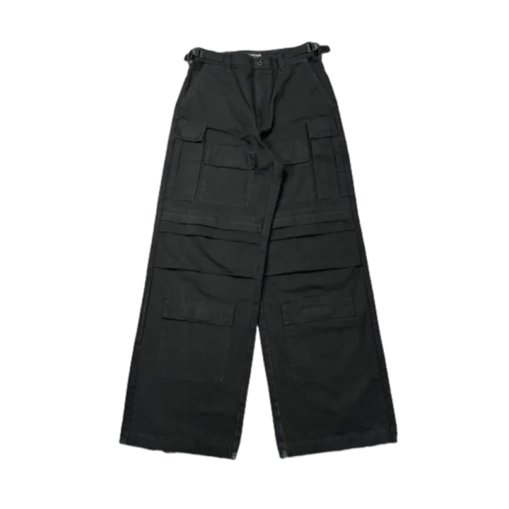 Balenciaga Balenciaga Black Wide-Leg Casual Pants 0079 Size US 27 - 1 Thumbnail