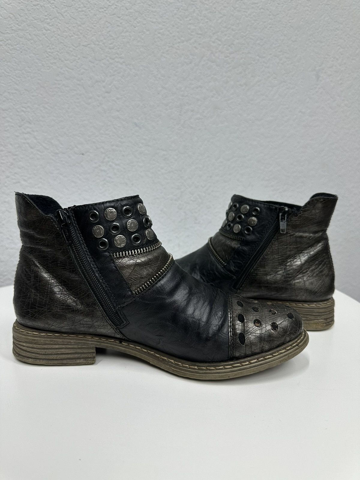 A.S.98 Vintage Leather Metal Opium Boots Ankle IfSixWasNine Guidi Size US 9 / IT 39 - 7 Thumbnail