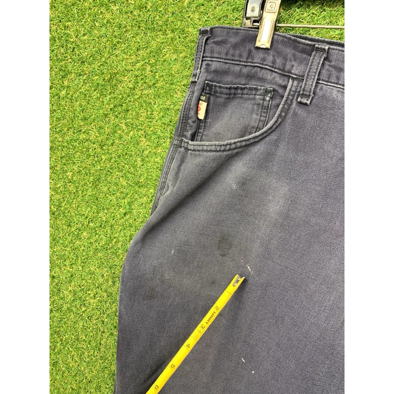 Carhartt VINTAGE Carhartt Work Pants Carpenter Style Mens 38x32 Blue Canvas Flame Resistant Workwear Size US 38 / EU 54 - 3 Thumbnail
