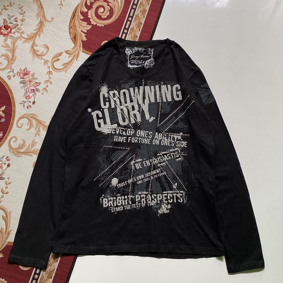 If Six Was Nine × Japanese Brand × Le Grande Bleu (L.G.B.) RARE❤️‍🔥 Japan gang buster poem rock studded flag longsleeve Size US M / EU 48-50 / 2 - 1 Thumbnail