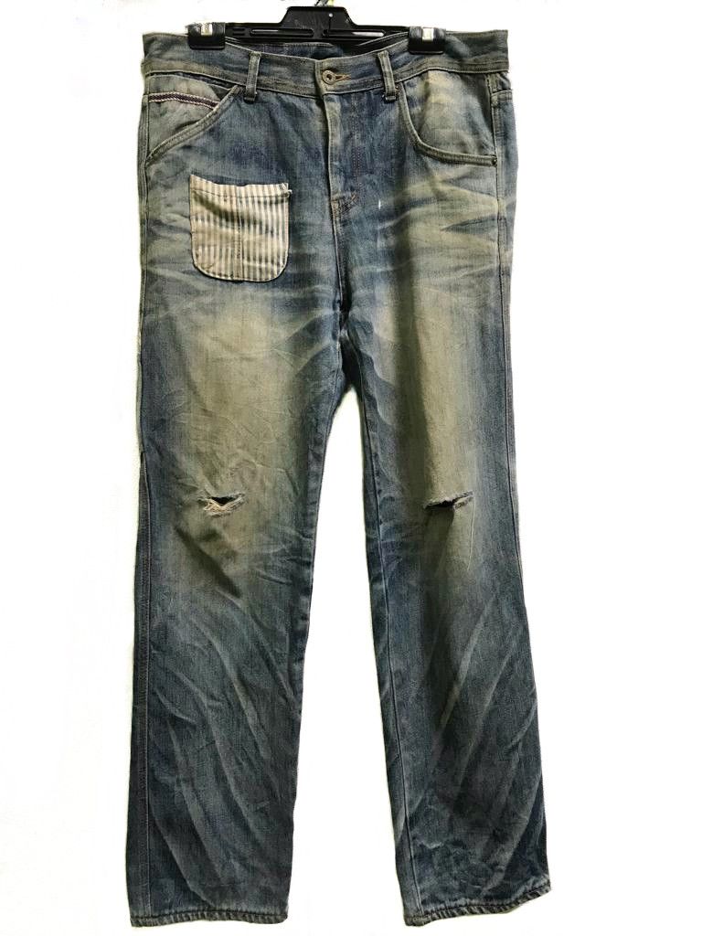 If Six Was Nine × Japanese Brand Billvan Rusty Mud Distressed denim Pants Size US 33 - 1 Thumbnail