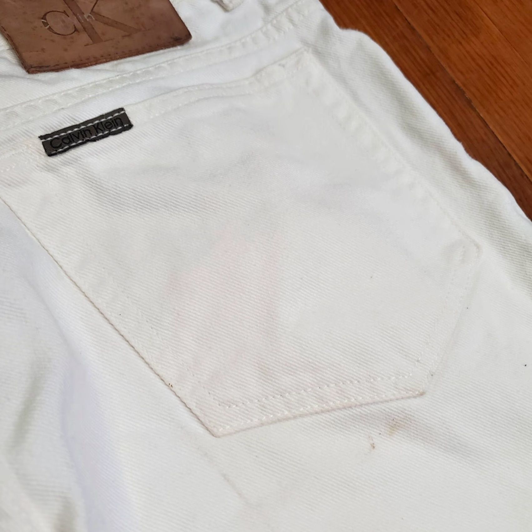 Calvin Klein VINTAGE Calvin Klein Jeans Womens 12 White High Rise Straight Jeans USA Made Size 34" / US 12 / IT 48 - 5 Thumbnail