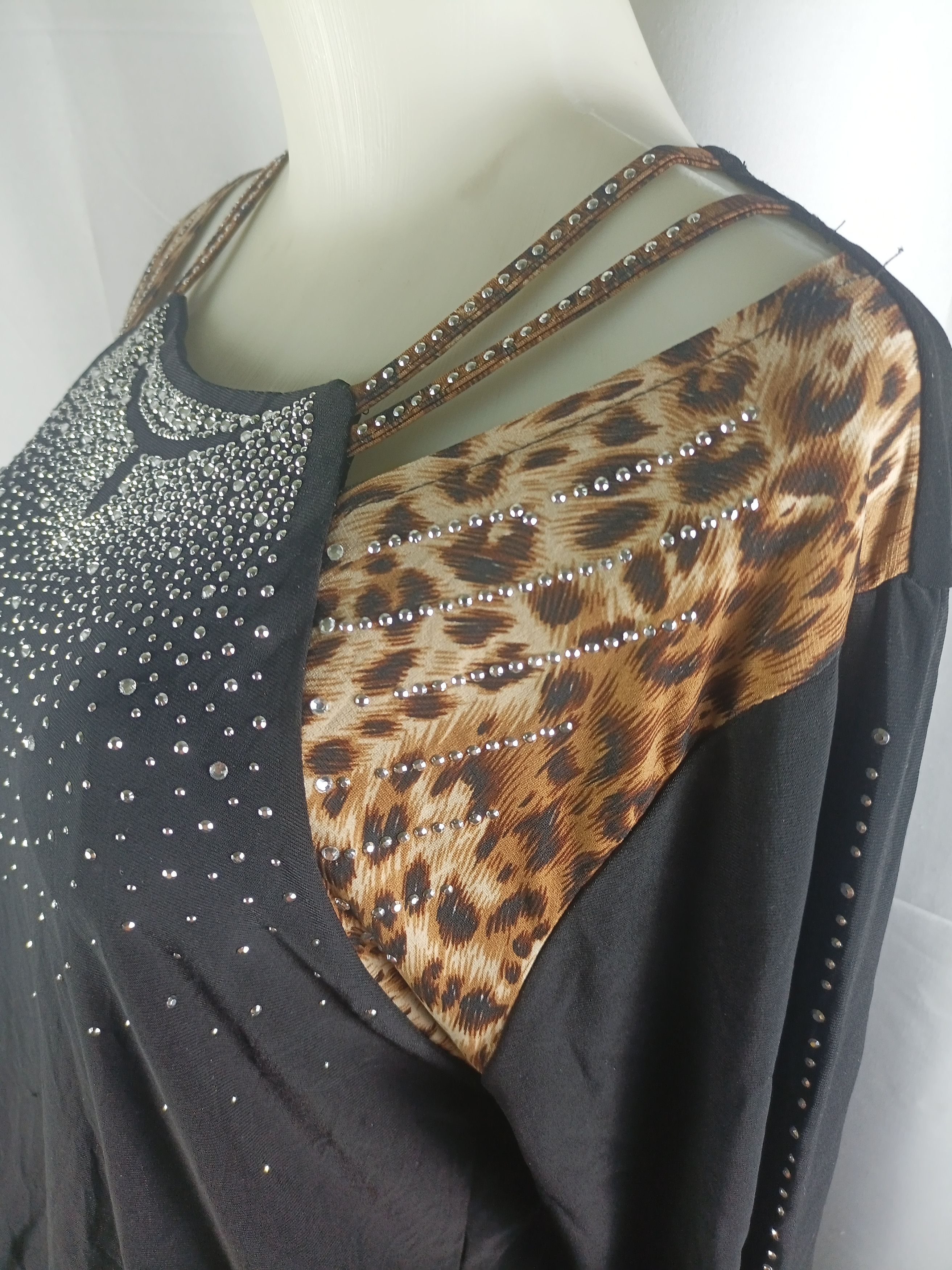 Japanese Brand × Vintage Women's Rhinestone Wave Top leopard print Size XXL / US 16-18 / IT 52-54 - 11 Thumbnail