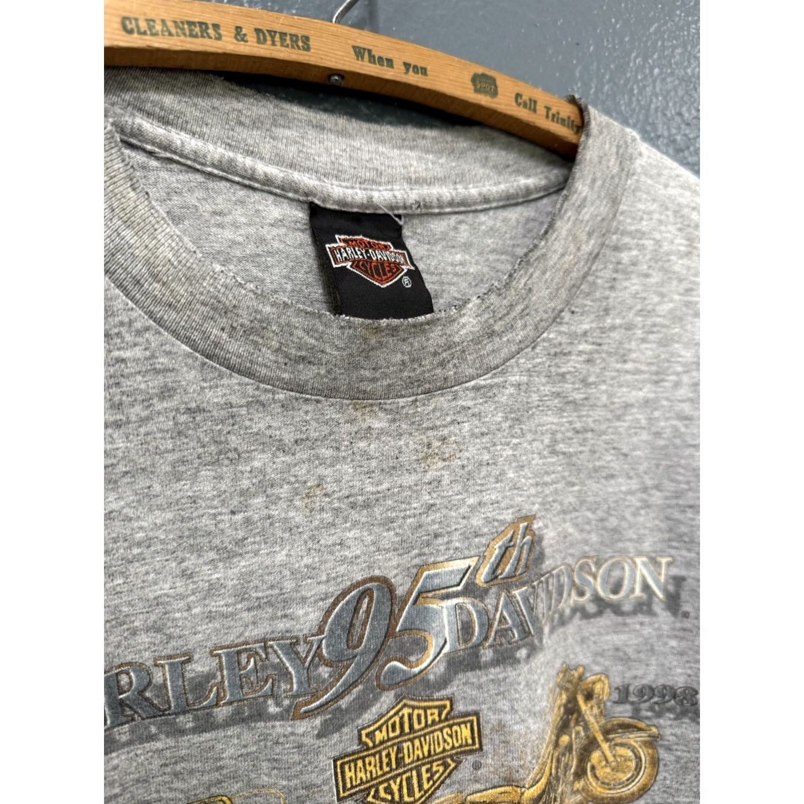 Harley Davidson VINTAGE Harley-Davidson 90s Gray T-Shirt XL Mens Shirt Size US XL / EU 56 / 4 - 5 Thumbnail