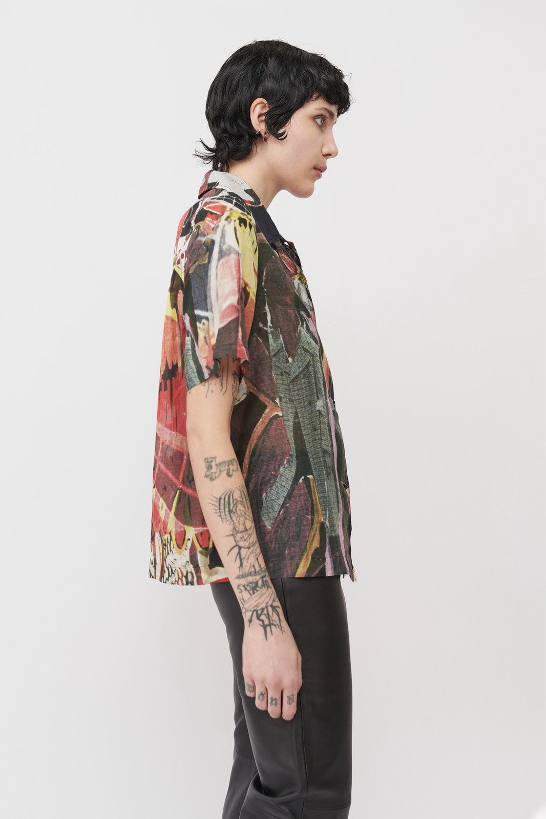 Our Legacy Our Legacy Short Sleeve Square Shirt - Peace Crowd Pattern Size US XXS / EU 40 - 5 Thumbnail